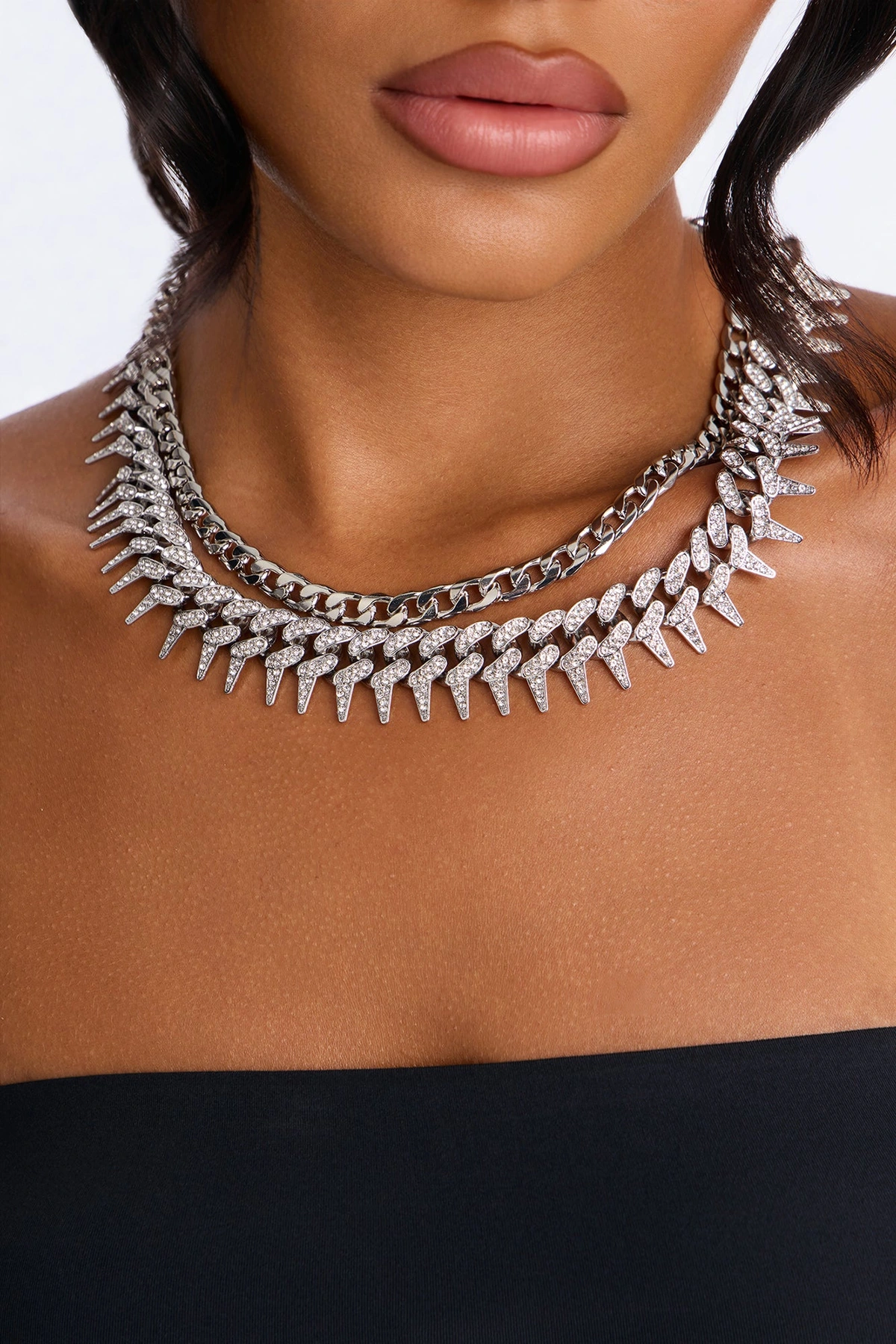 Don't Get Too Close Layered Necklace - Silver — Prateado