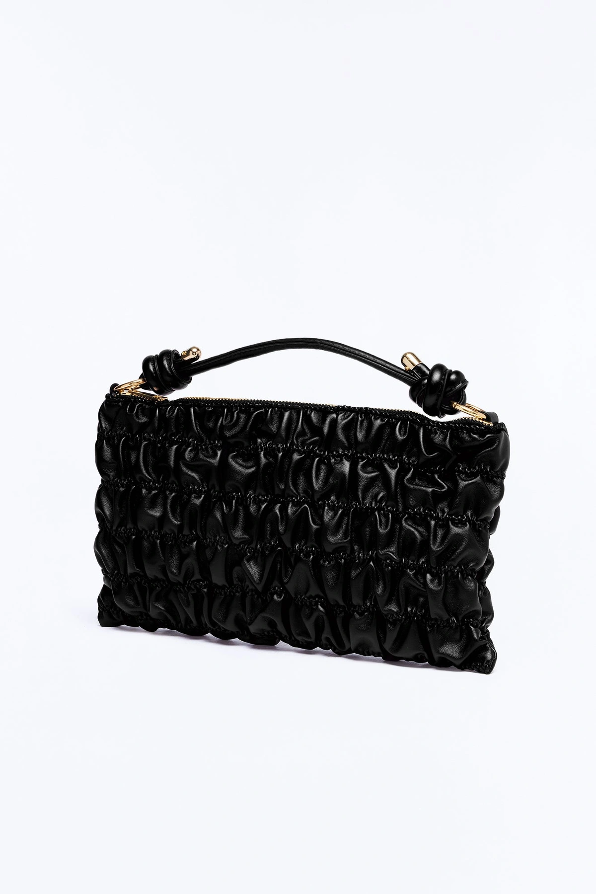 Stitch Please Faux Leather Shoulder Handbag - Black — Preto