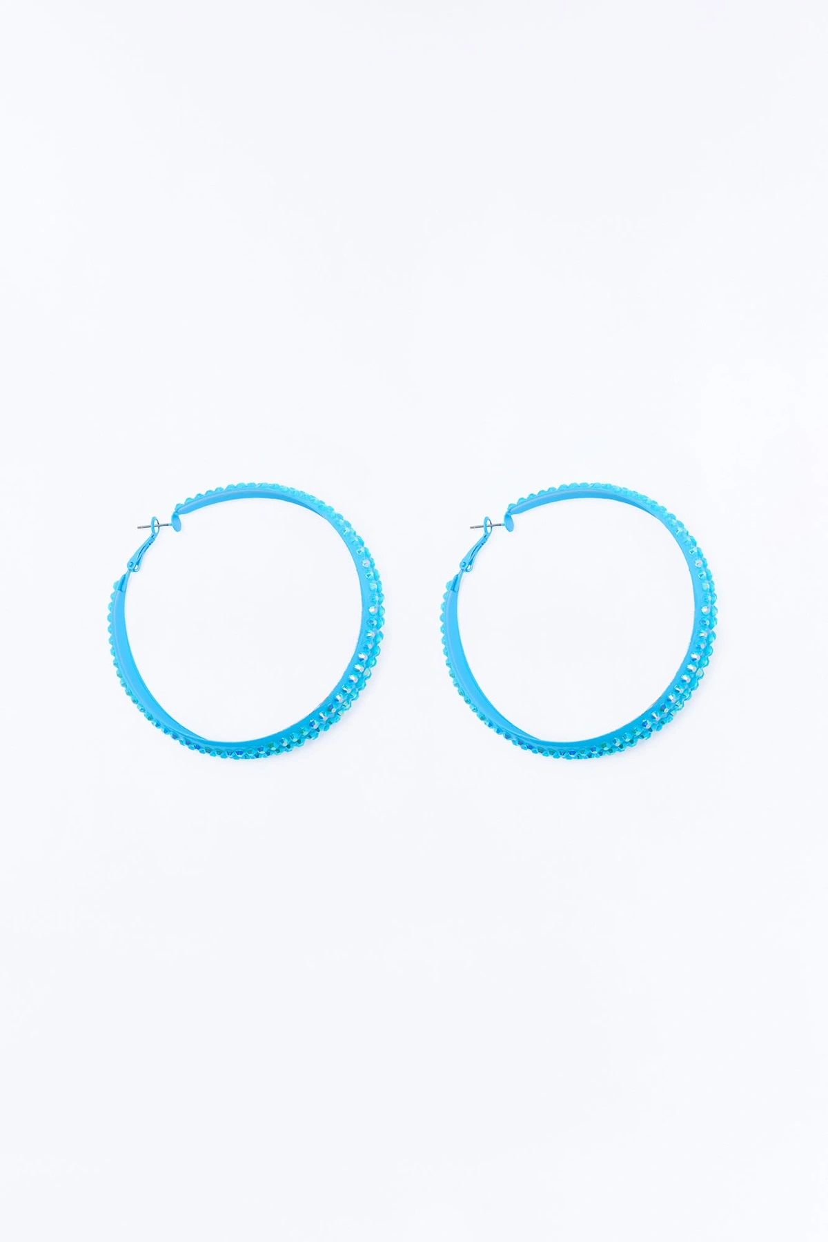 Got Plans Tonight Hoop Earrings - Aqua — Aqua