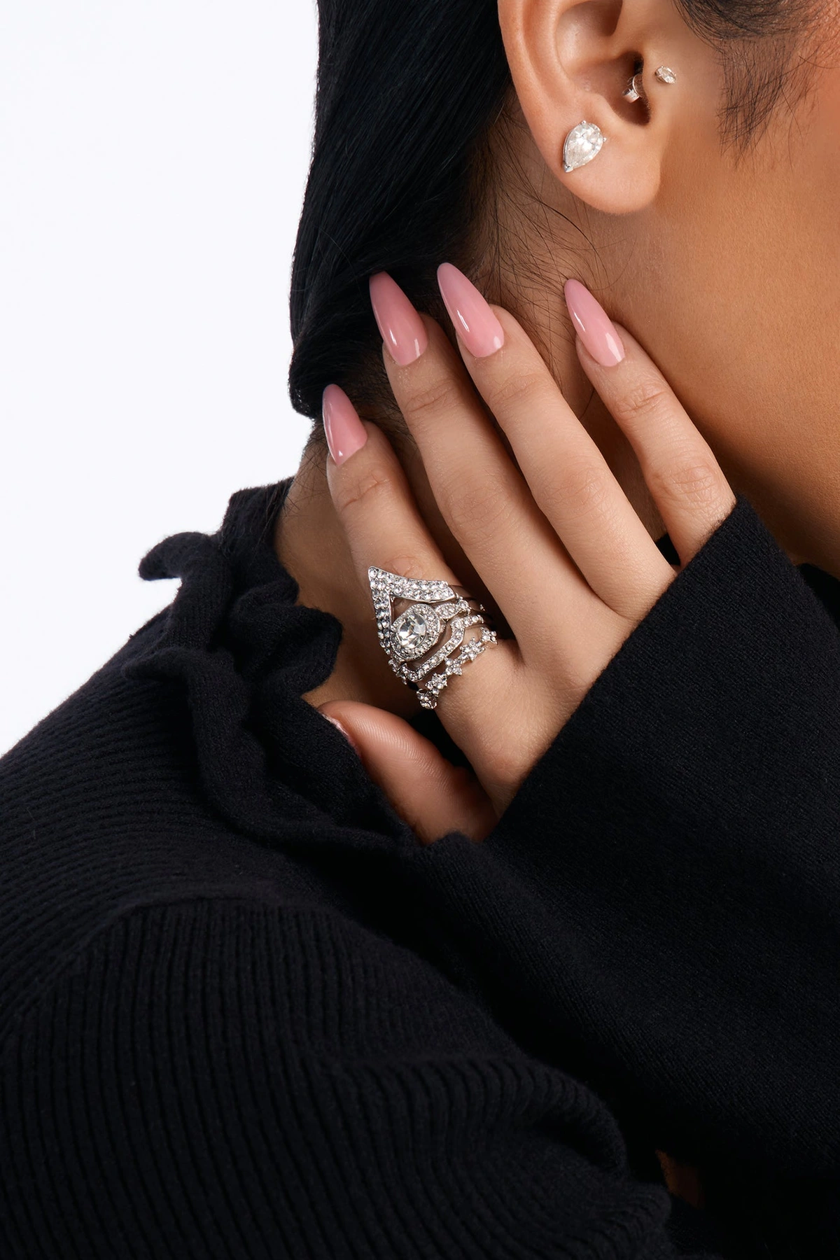 Let Me Know 4 Piece Ring Set - Silver — Prateado