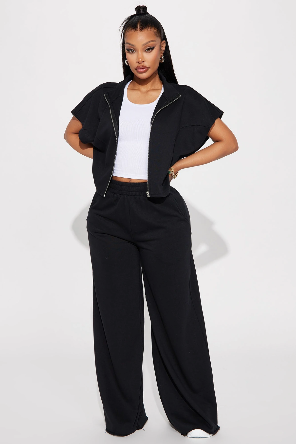 Fair Game Lounge Wide Leg Pant - Black — Preto
