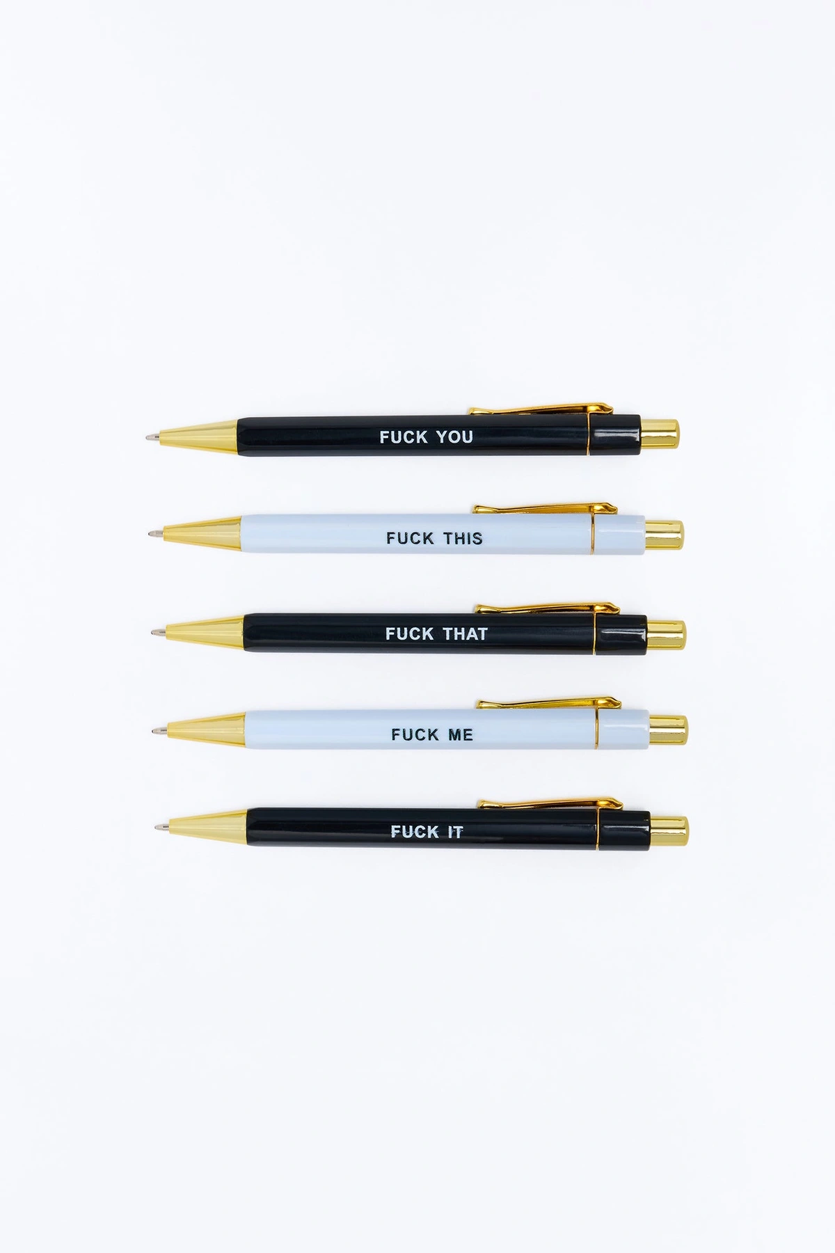 F It All Pens 5 Pack Set - Black/White — Preto/Branco