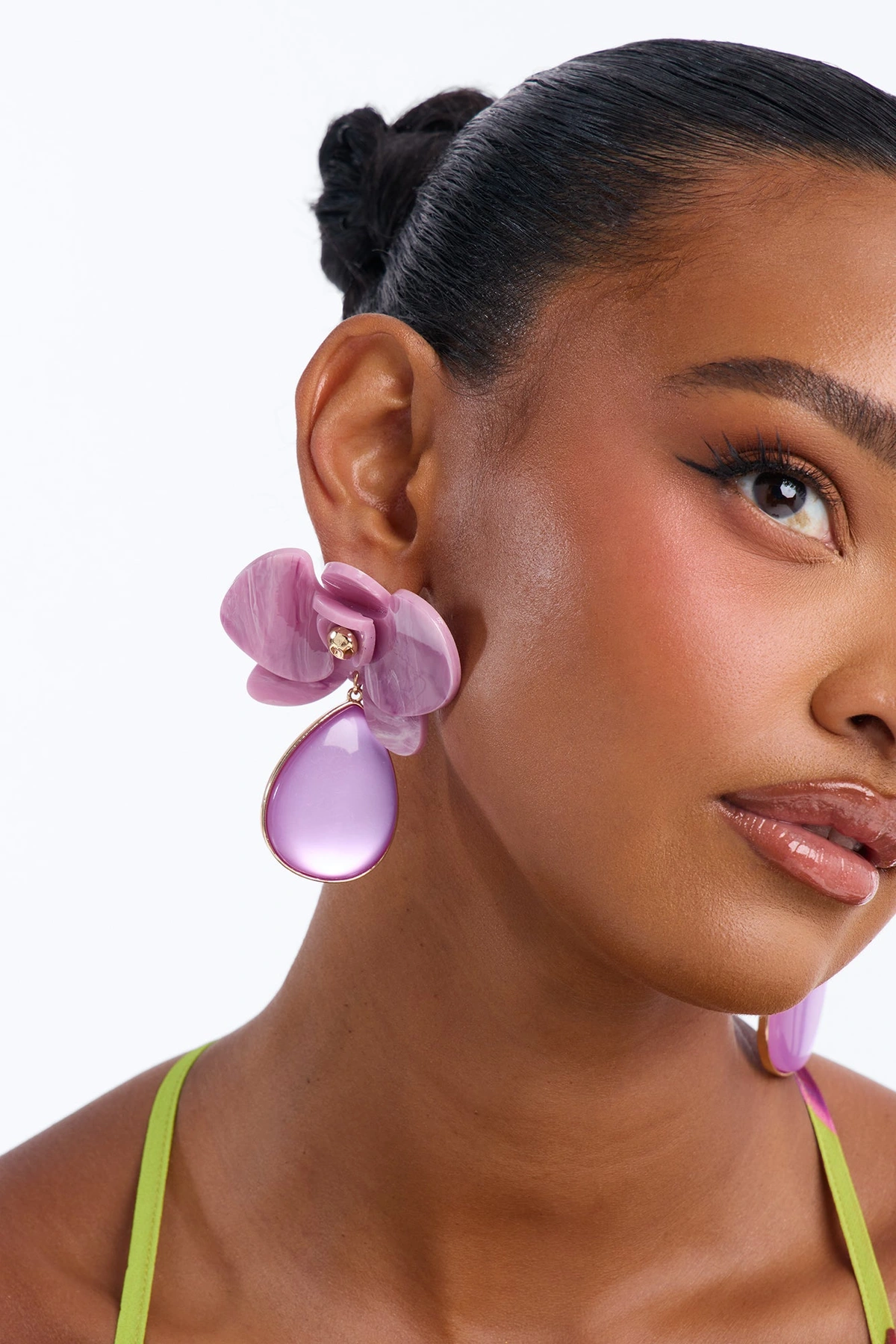 Sweetest Memories Drop Earrings - Purple — Roxo