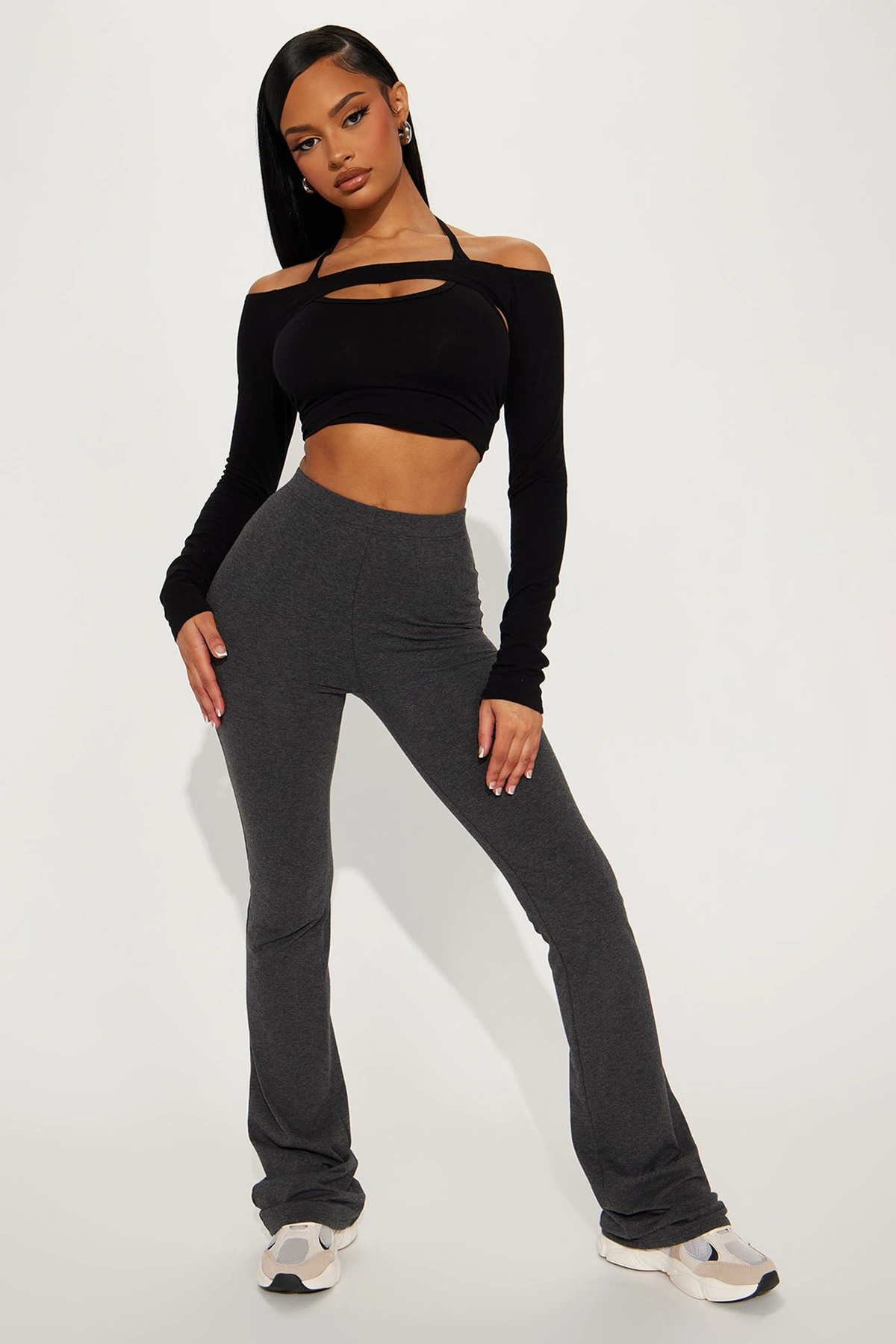 Tall Adriana Flare Pant - Charcoal — Cinzento-escuro
