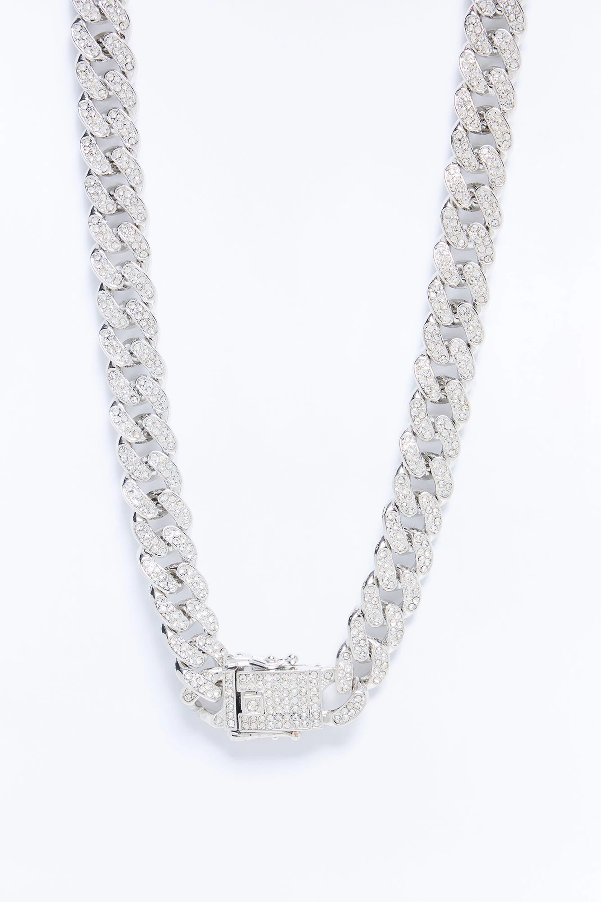 Cold As Ice Rhinestone Necklace - Silver — Prateado