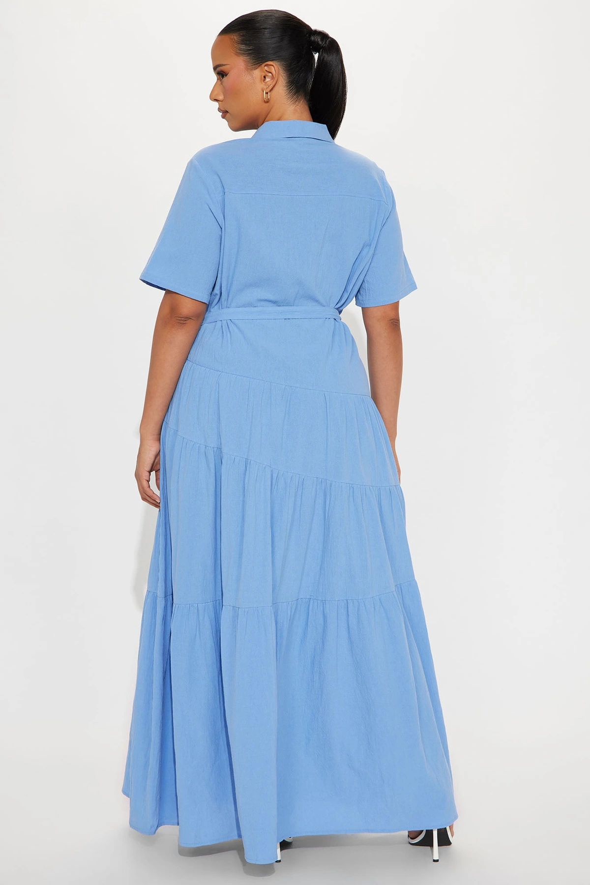 Julia Maxi Shirt Dress - Blue — Azul