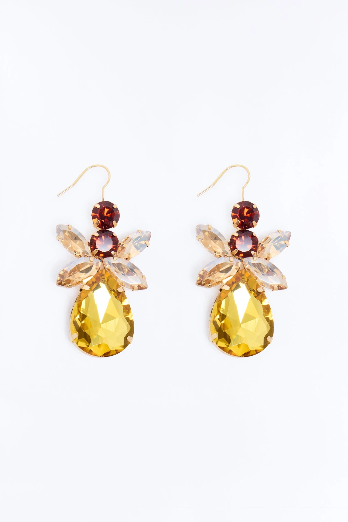 We Have Spark Jeweled Earrings - Champagne — Champagne