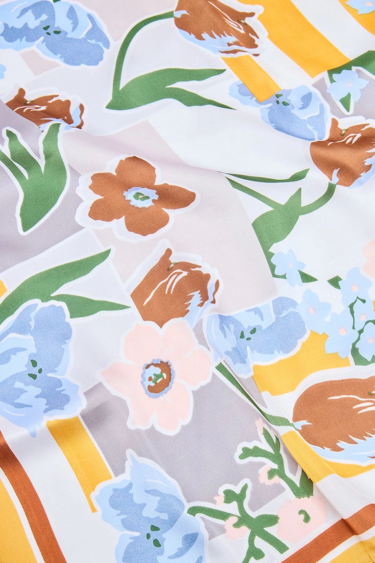 Flowers Of Sicily Head Scarf - Blue/combo — Azul/combinação