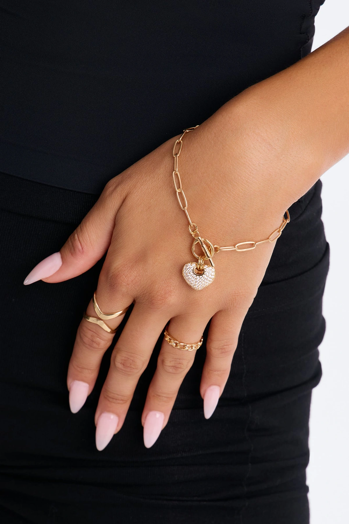 Cubic Zirconia To Be Loved Bracelet - Gold — Dourado