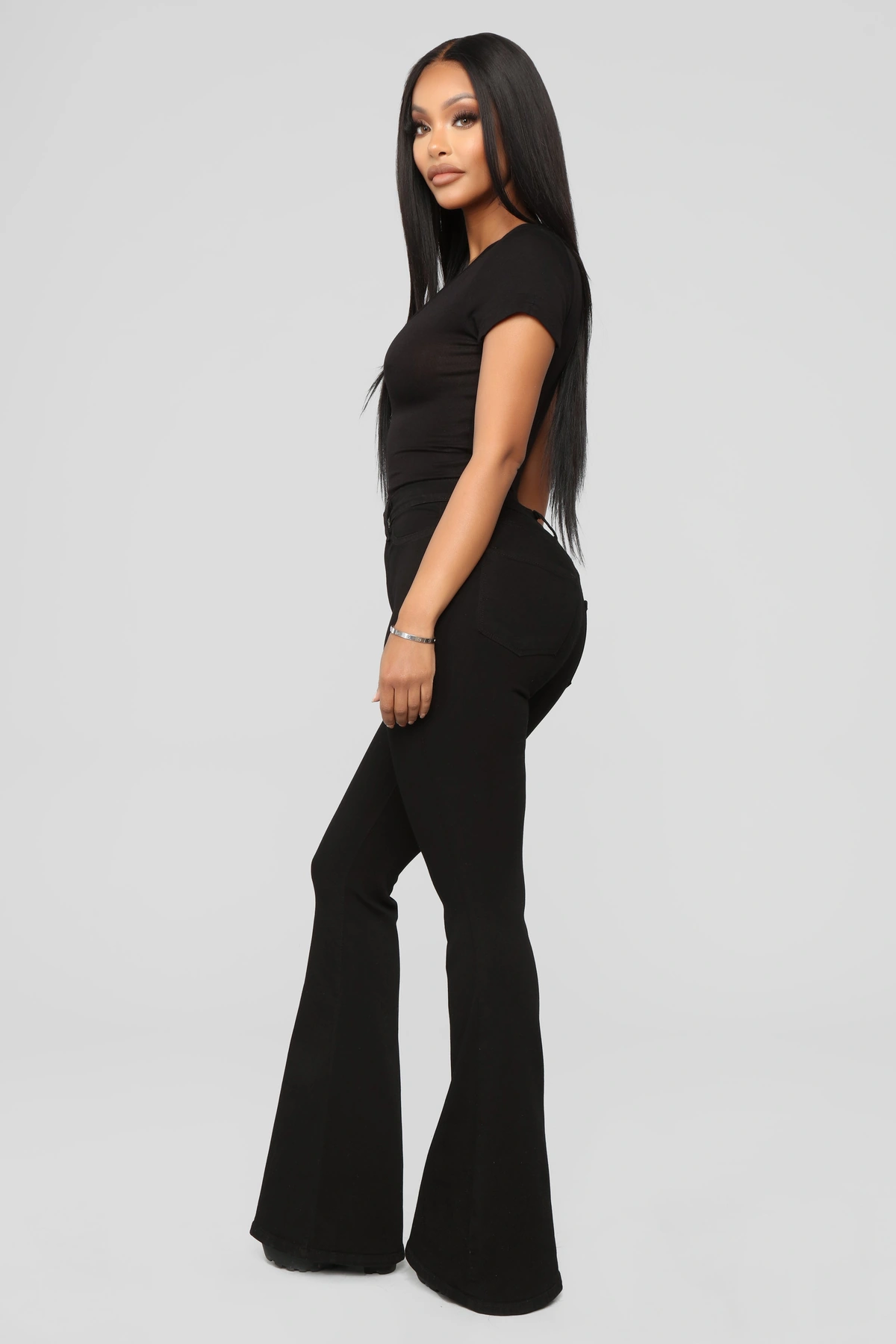 Deep In My Soul Flare Jeans - Black — Preto