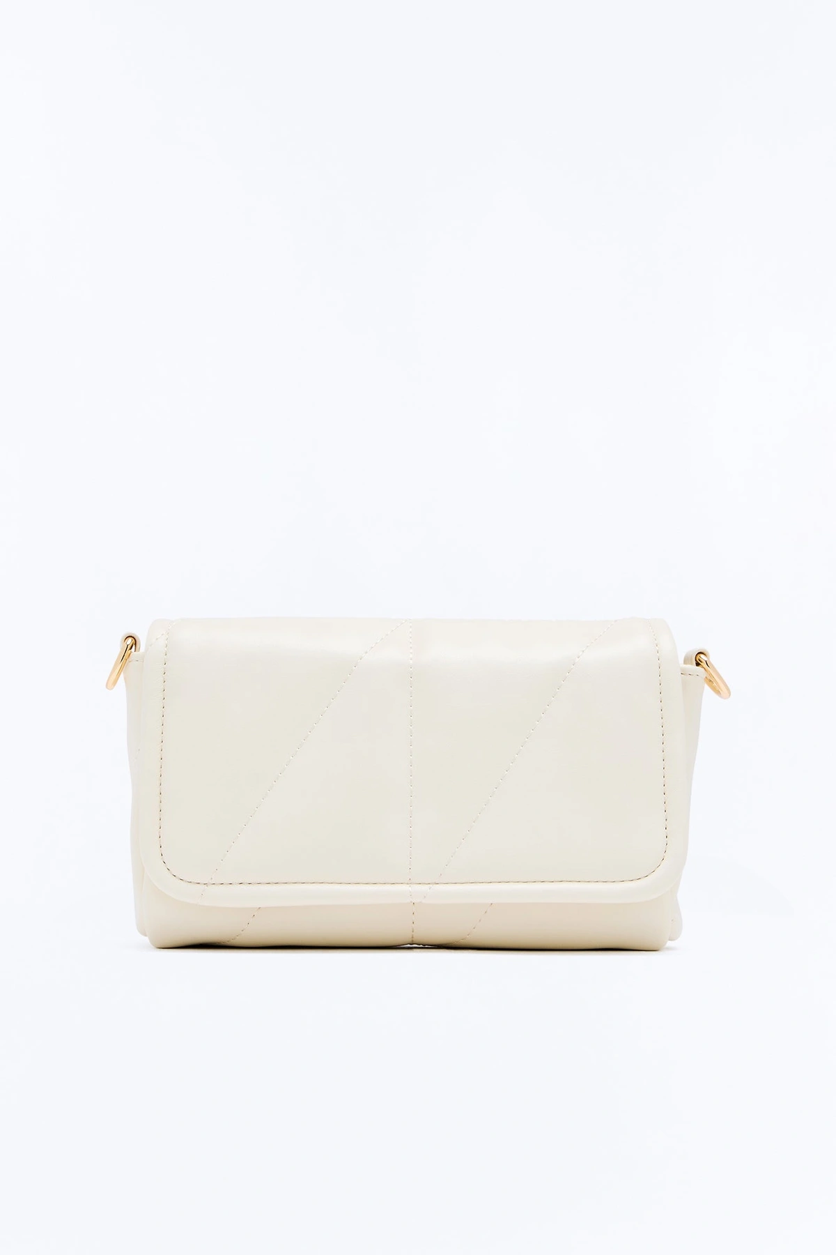 Big City Date Night Faux Leather Crossbody Handbag - Ivory — Marfim