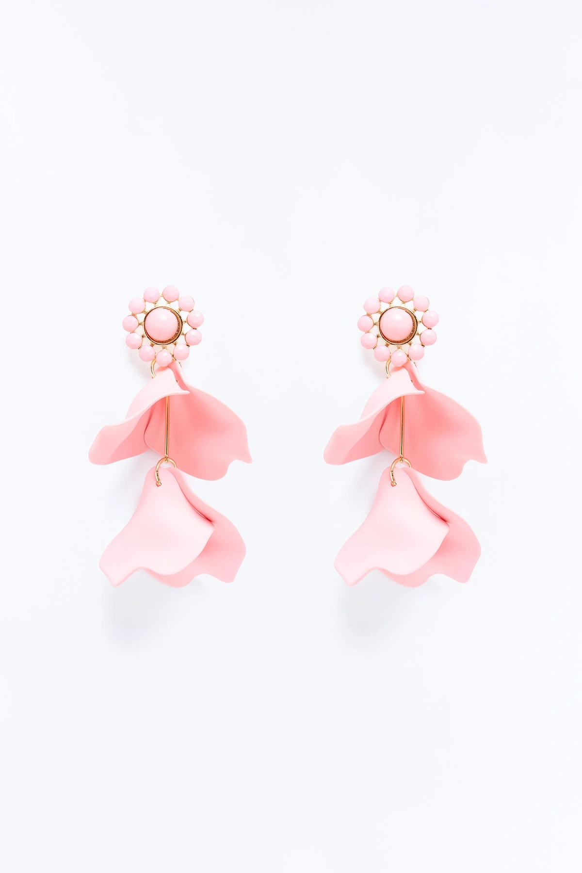 Petal Kiss Drop Earrings - Pink — Rosa