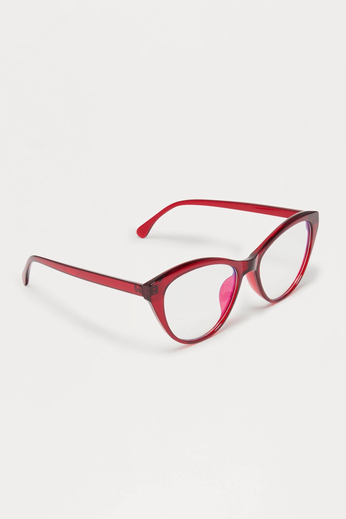 Heart Eyes Cat Eye Blue Light Glasses - Red — Vermelho