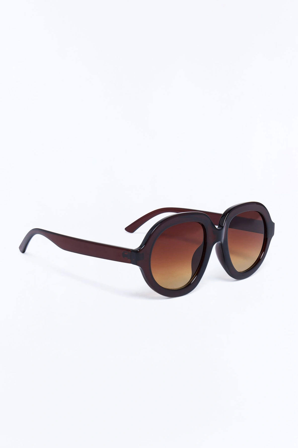 Funk Town Round Sunglasses - Brown — Castanho