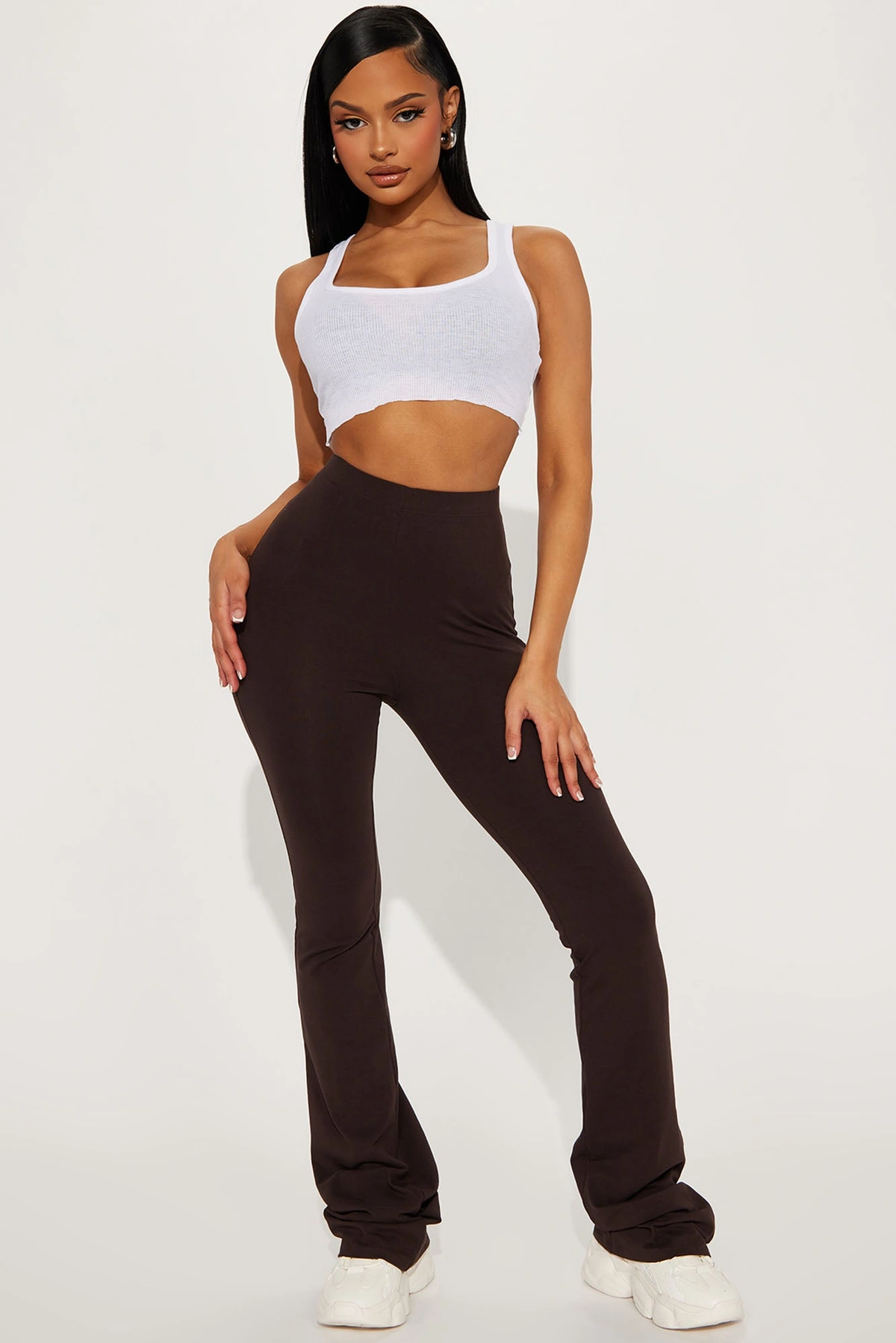 Tall Adriana Flare Pant - Dark Brown — escuro Castanho