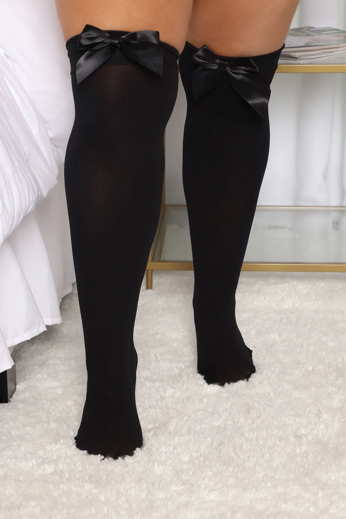 Pull Up On Me Thigh Highs - Black — Preto
