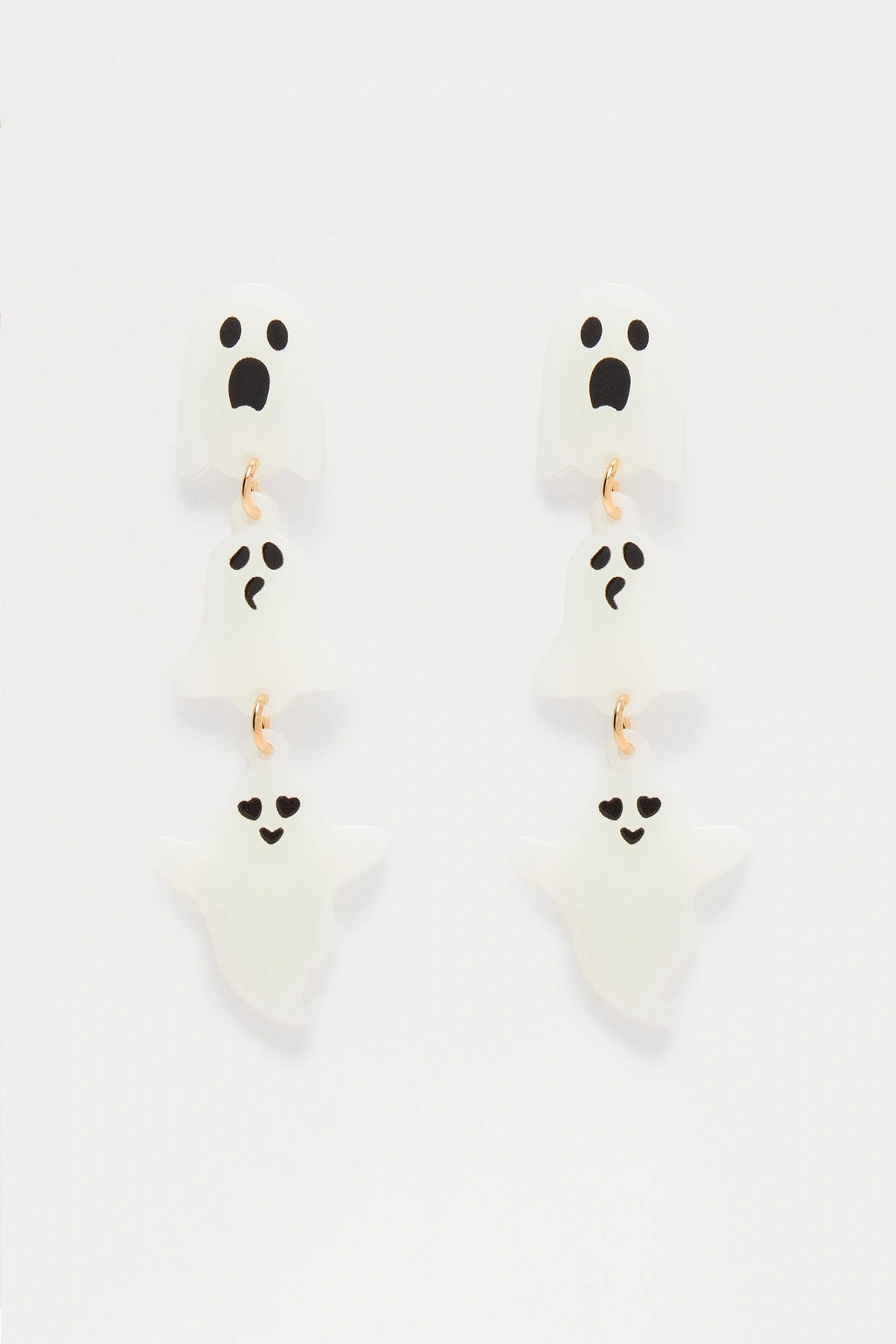 Ghosted Novelty Halloween Earrings - White — Branco