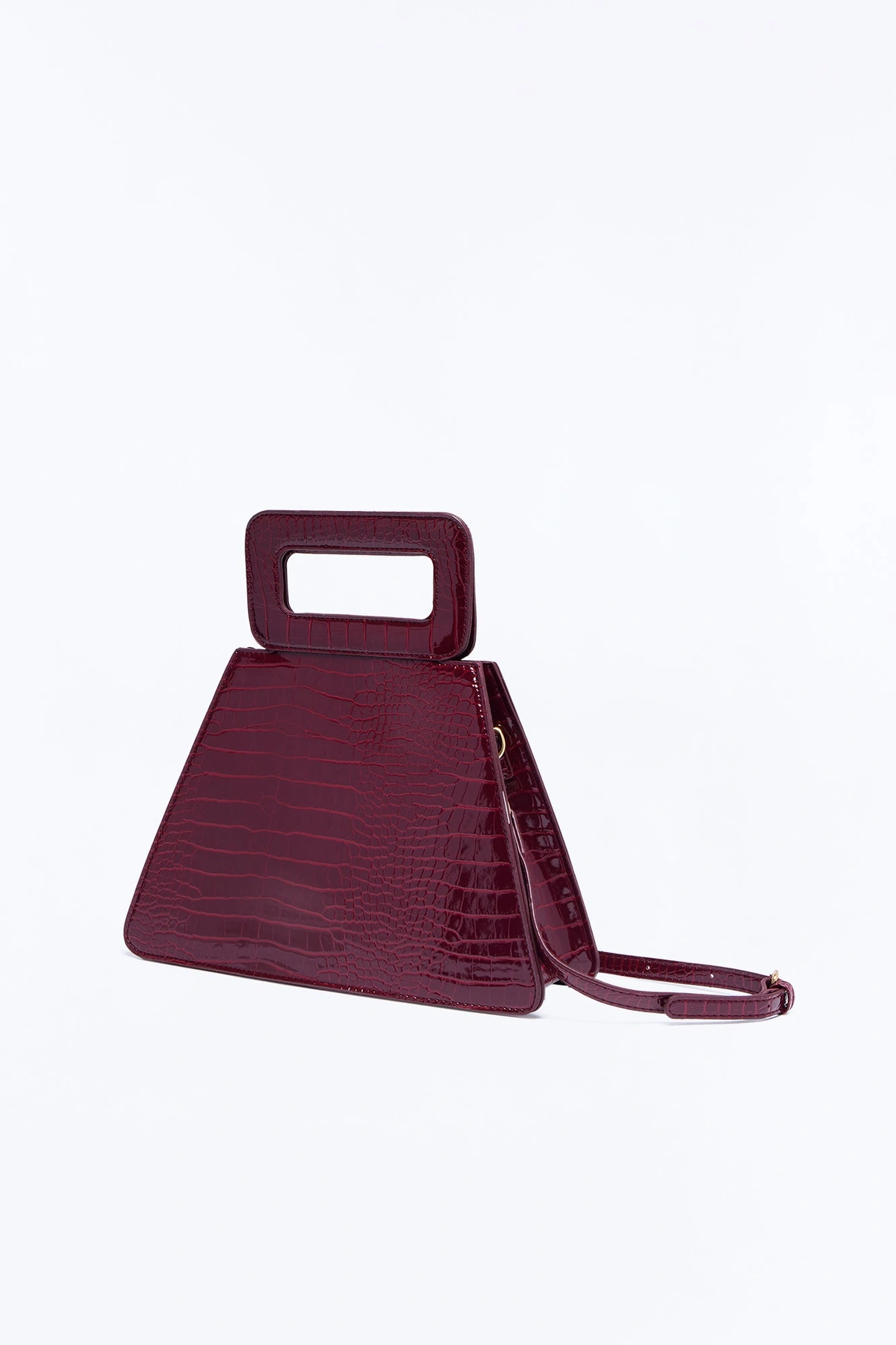 Peak Appeal Faux Leather Satchel Handbag - Burgundy — Bordô