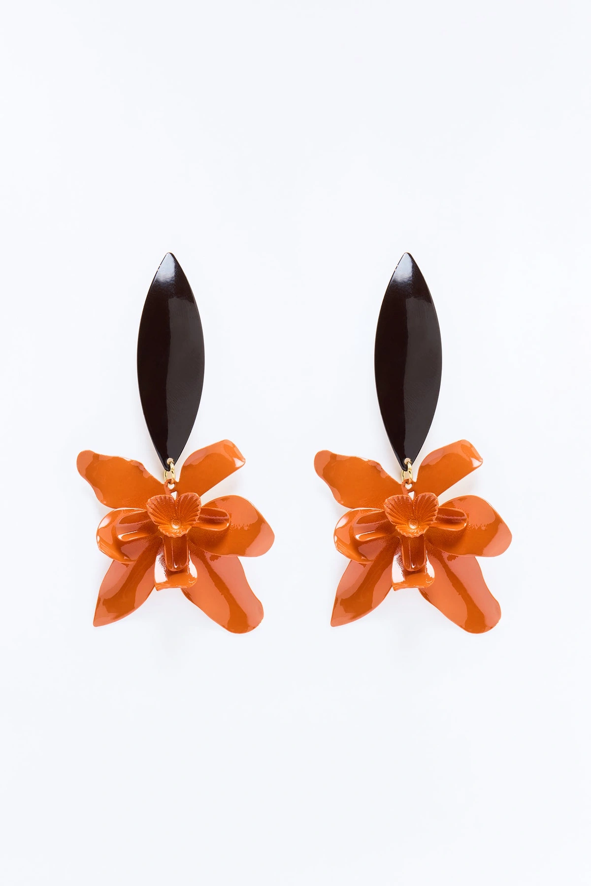 Seabrook Floral Earrings - Orange/combo — Laranja/combinação