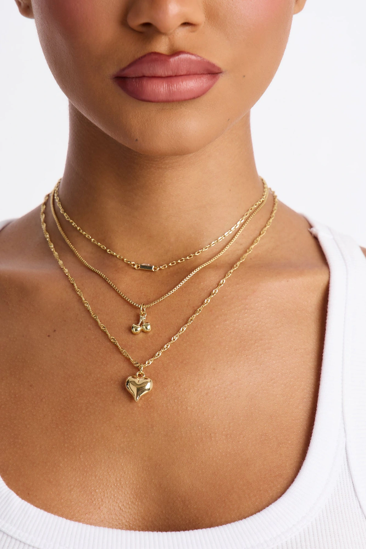Cherry Pie Layered Necklace - Gold — Dourado