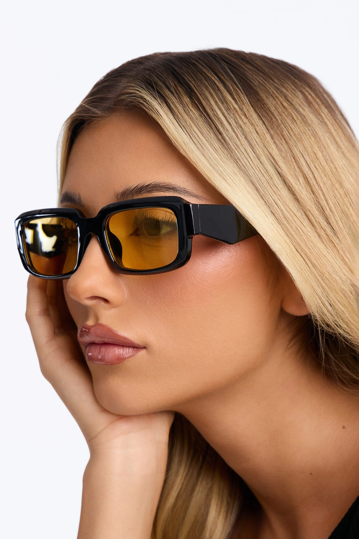 Make You Believe Sunglasses - Black/Yellow — Preto/Amarelo