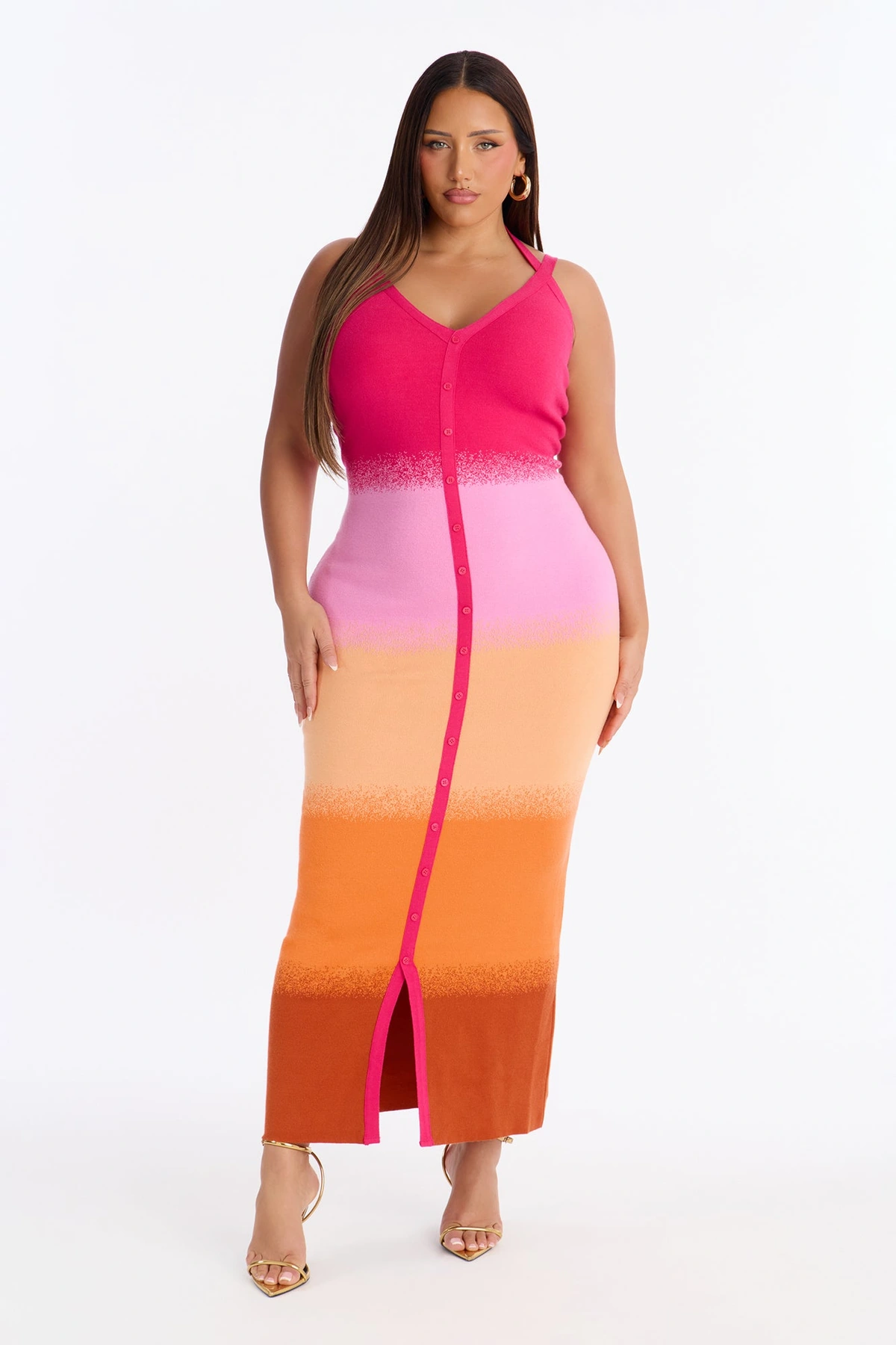 Like None Other Sweater Maxi Dress - Pink/combo — Rosa/combinação