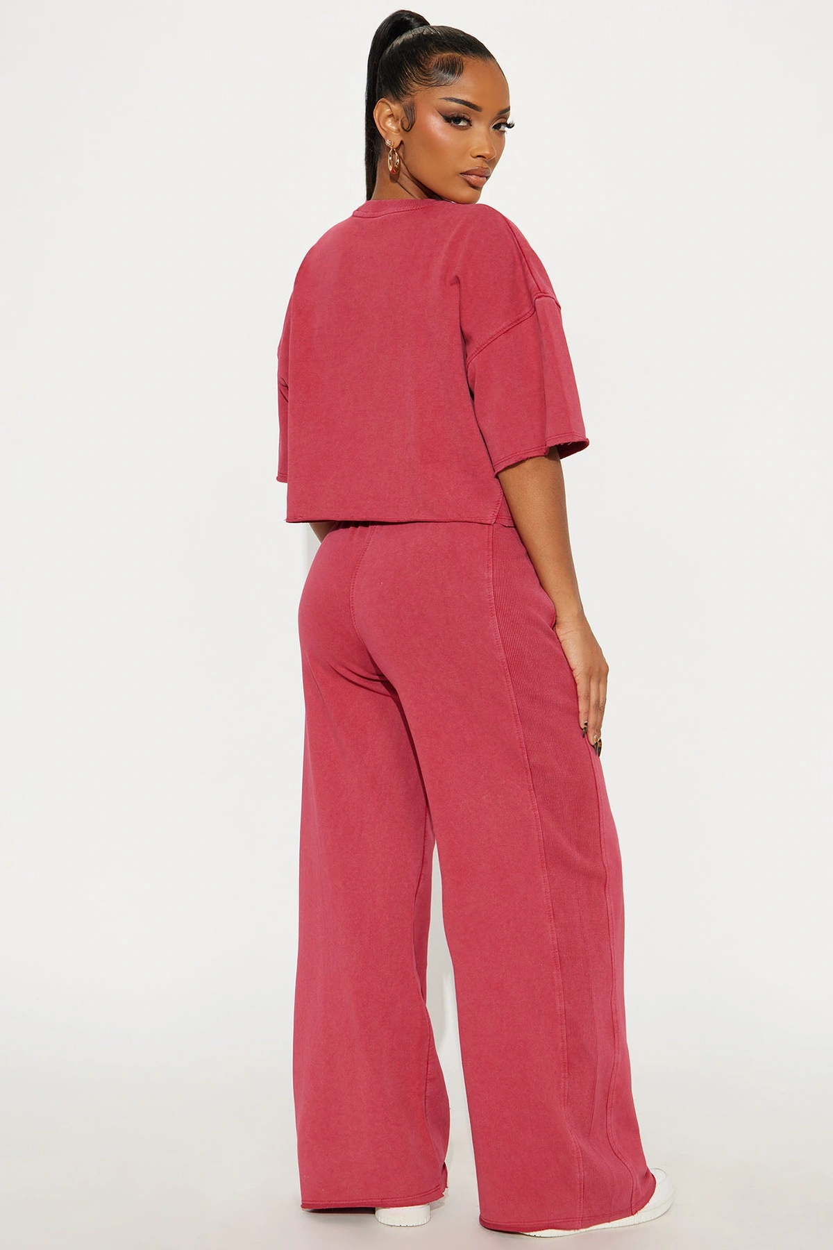 Strollin' Around Pant Set - DarkRed — Vermelho-escuro
