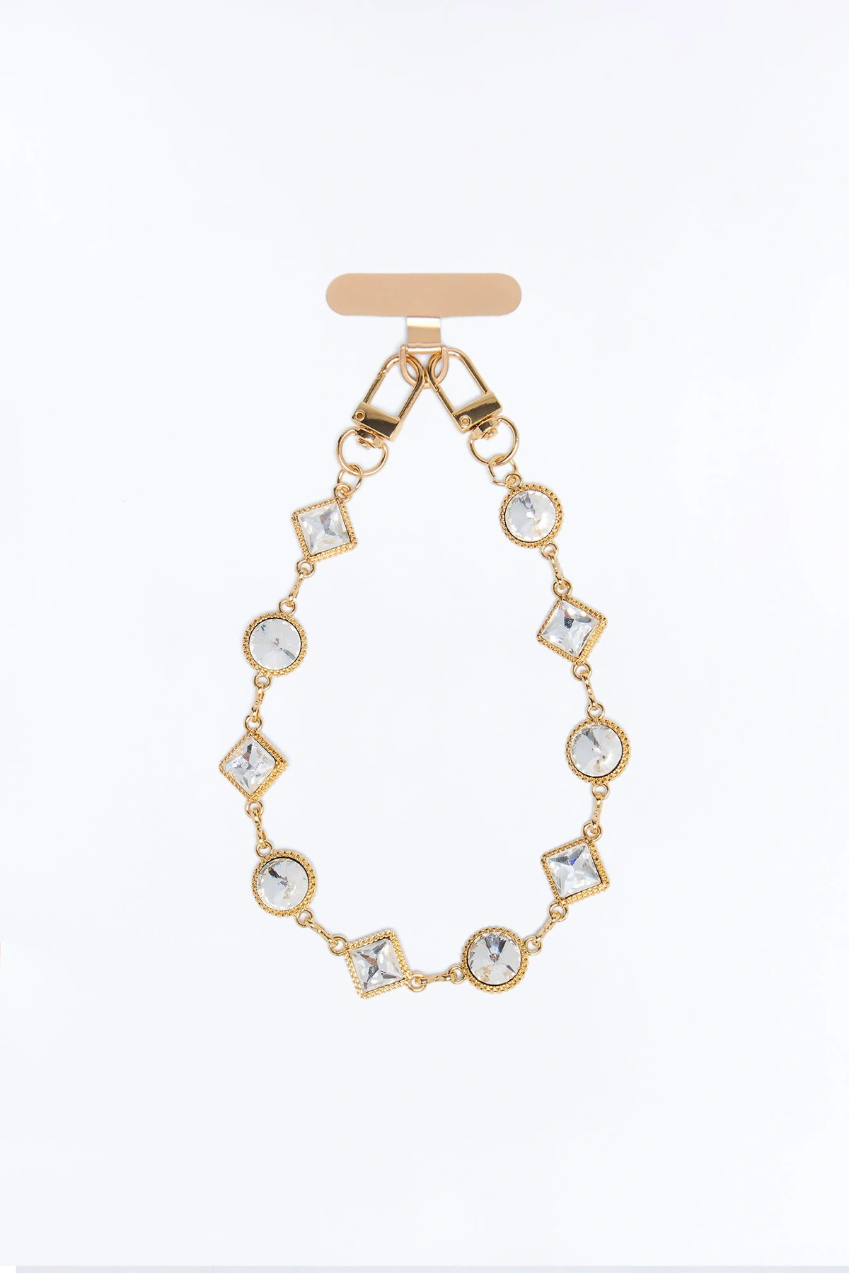 Call Me Stylish Rhinestone Phone Wristlet - Gold — Dourado