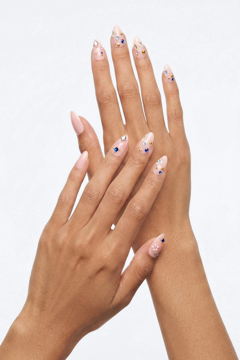 Drippin' Diamonds Press On Nail Set - Multi Color — Multicolor