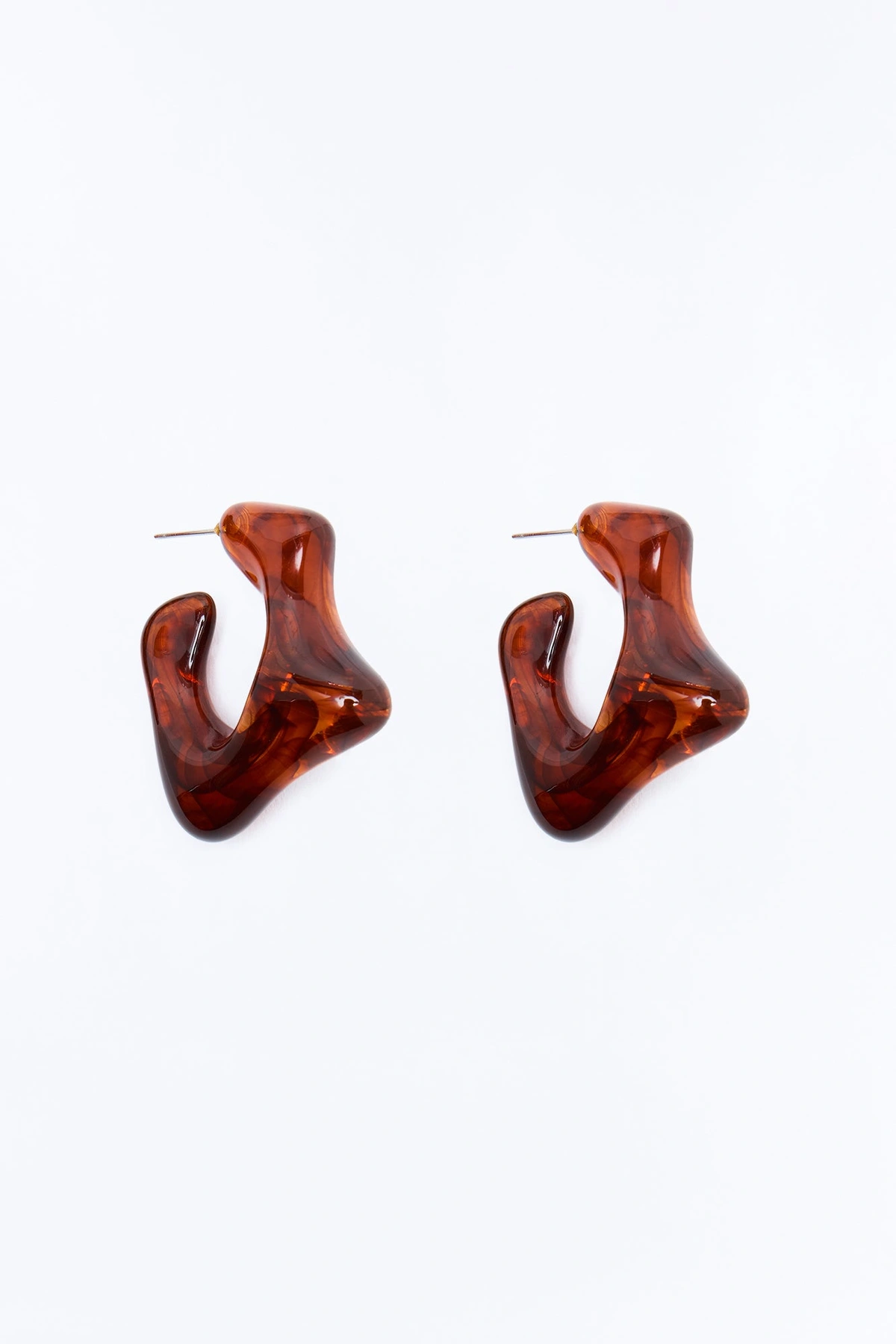 Sunset Glow Hoop Earrings - Brown — Castanho