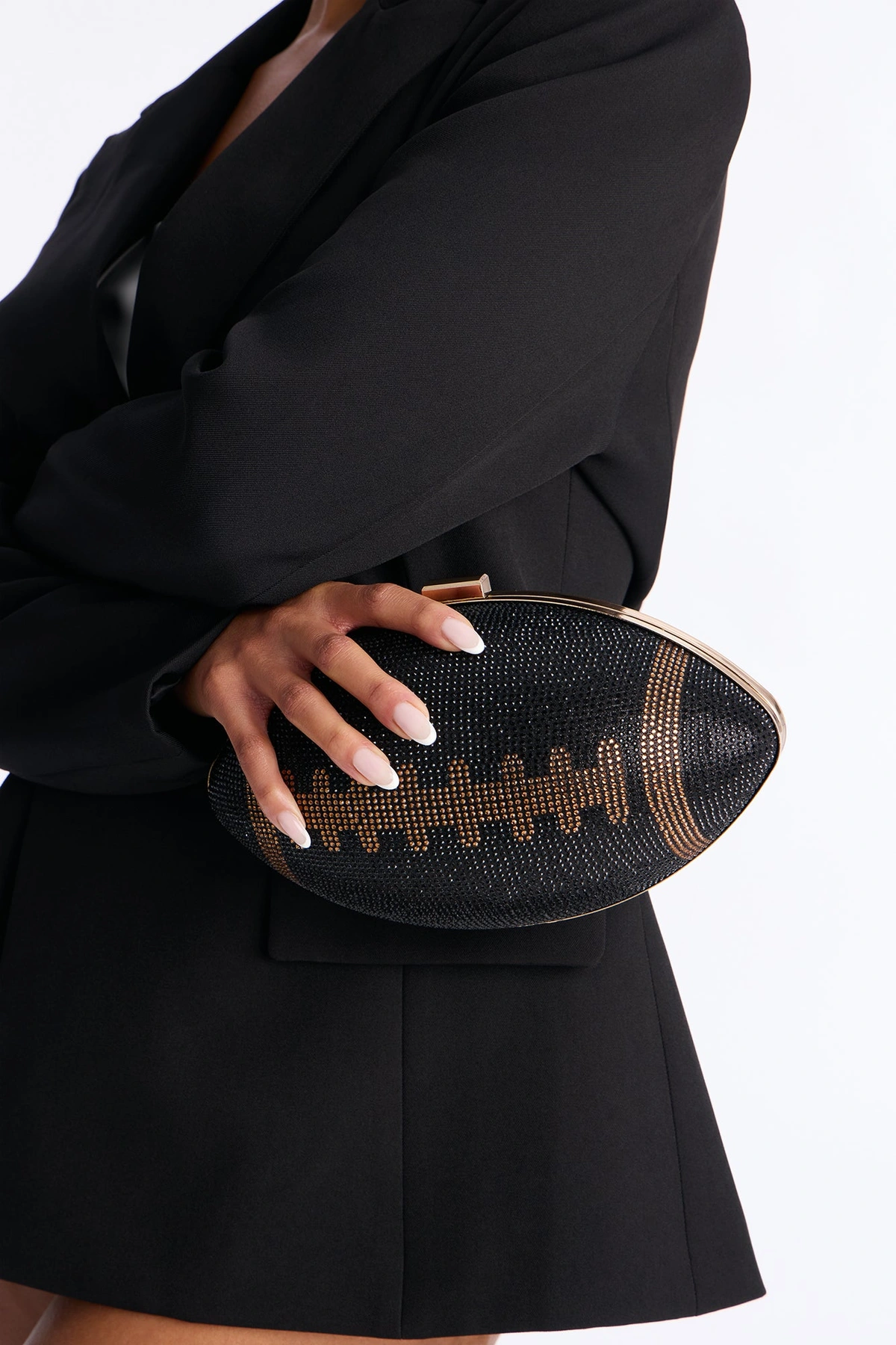 Game Day Rhinestone Clutch - Black/combo — Preto/combinação