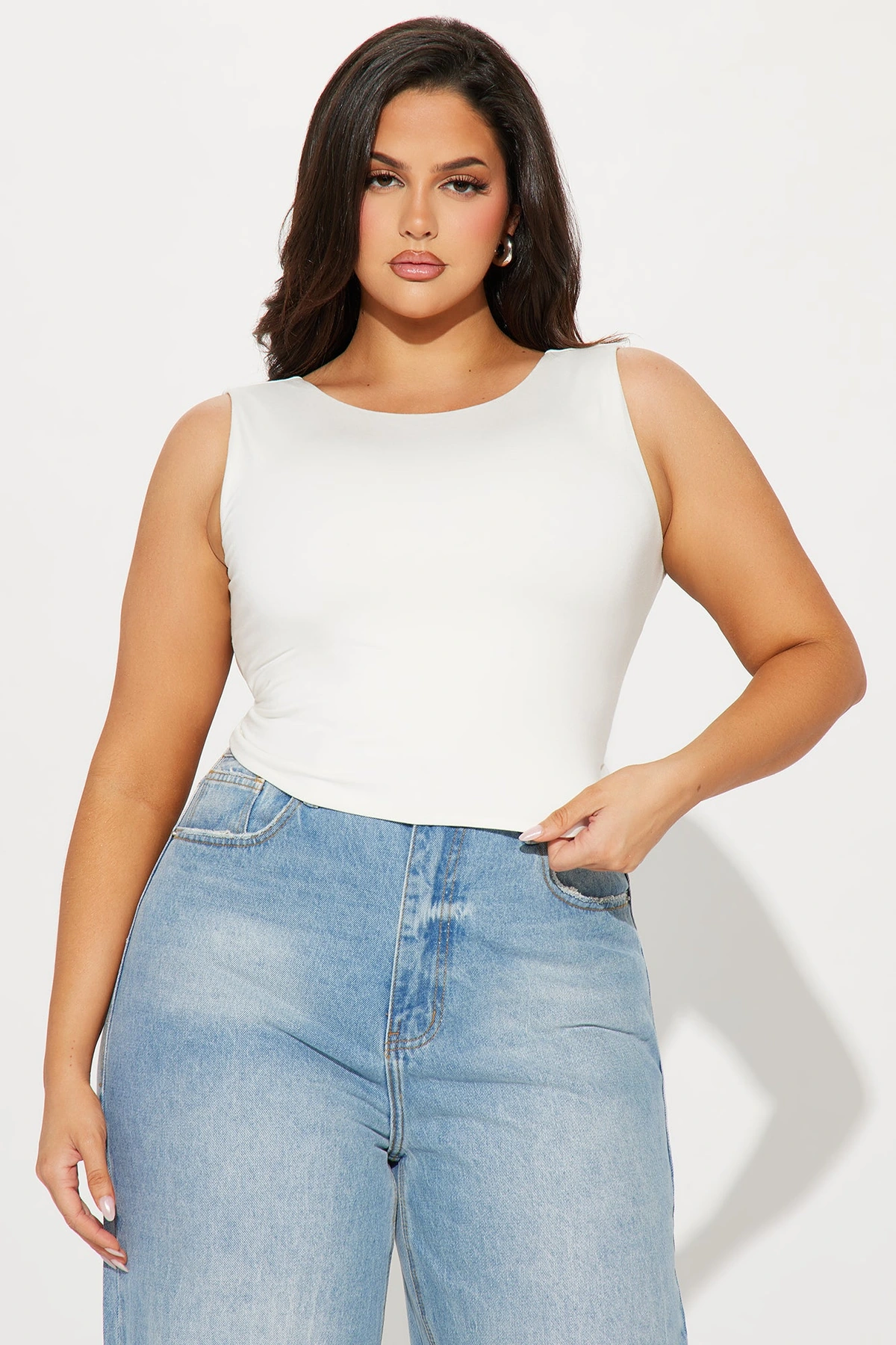 Destiny Double Lined Backless Top - White — Branco