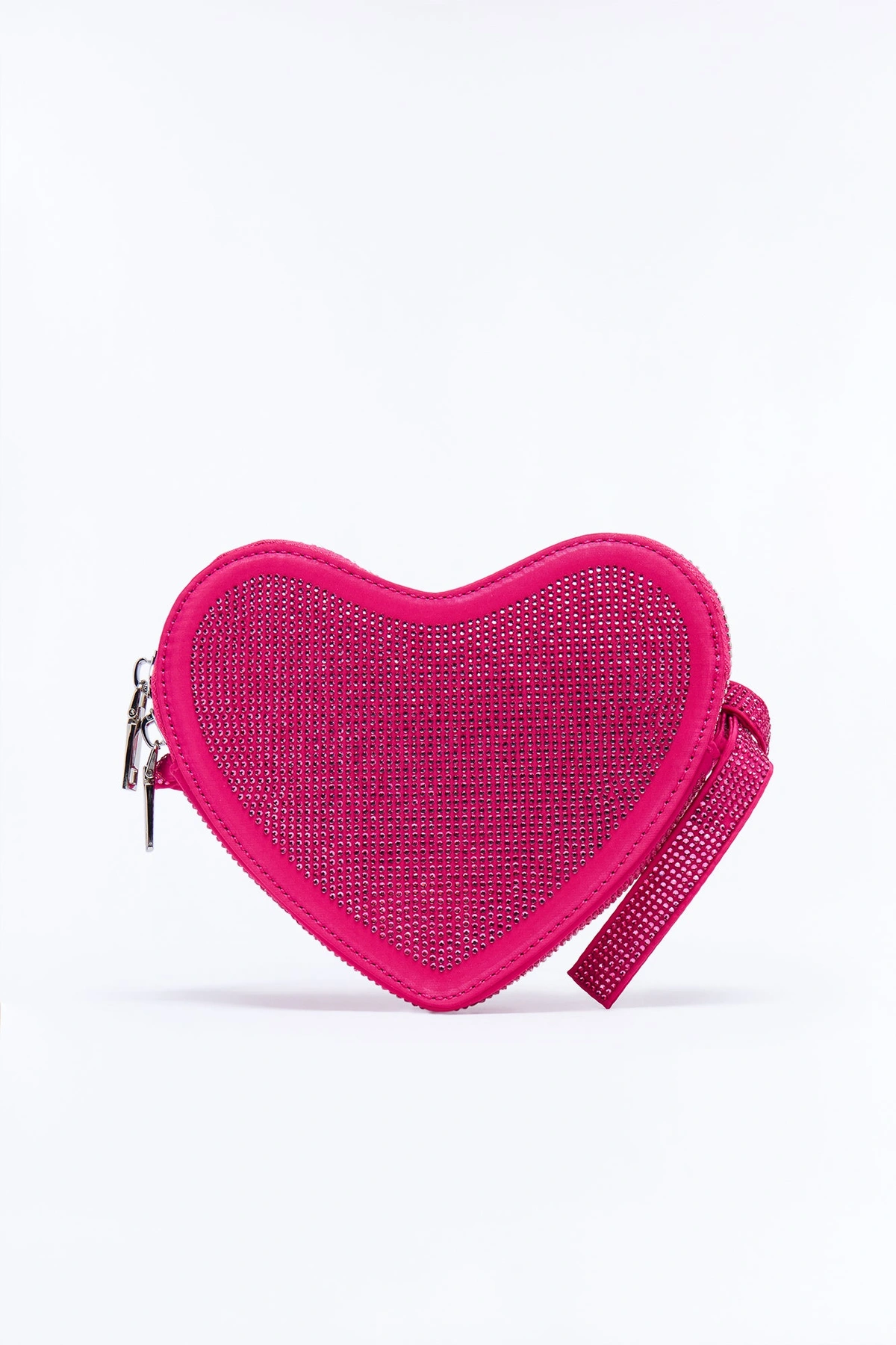 Shine On Sweetheart Rhinestone Shoulder Handbag - Fuchsia — Fúcsia