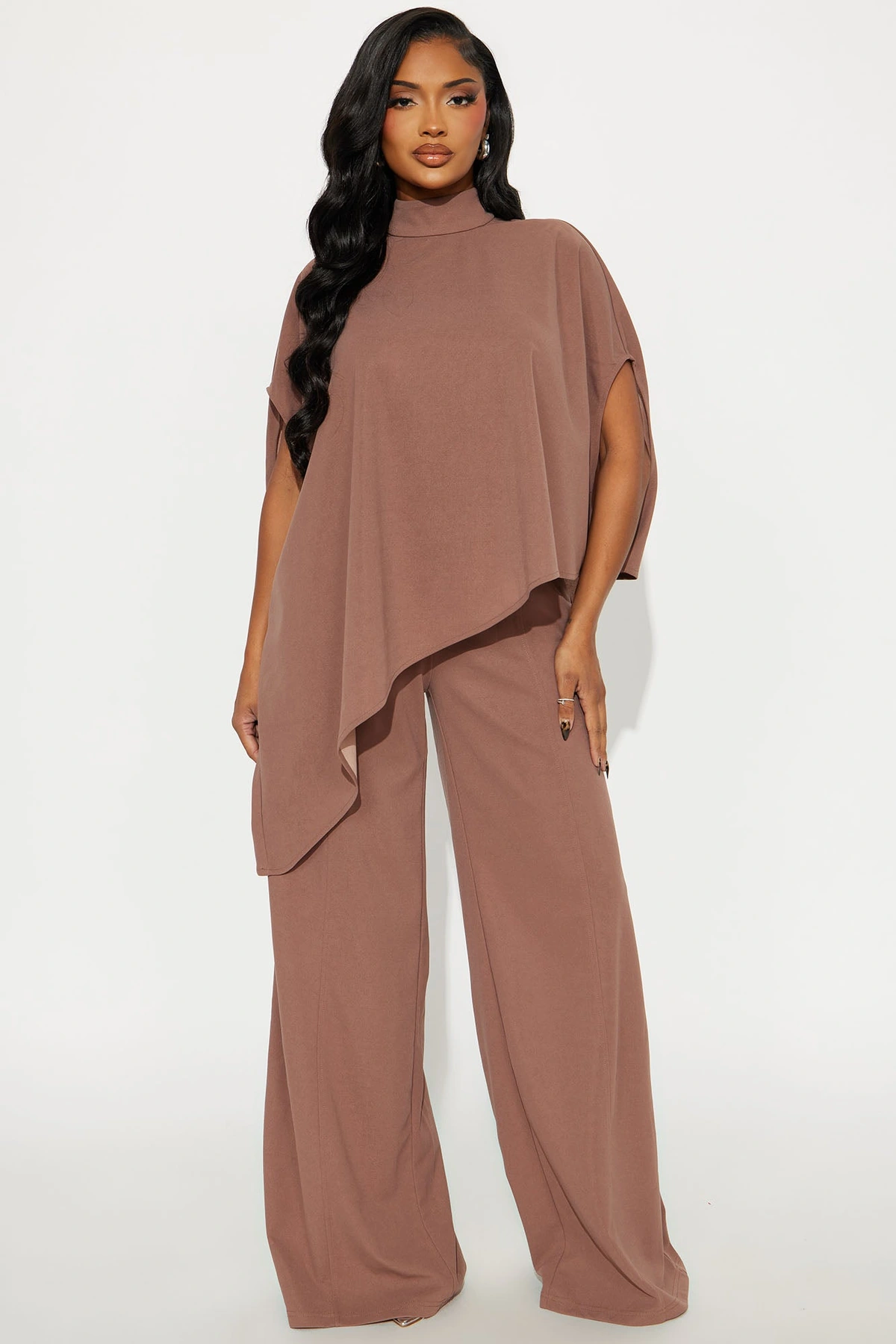 Diana Draped Pant Set - Mocha — Moca