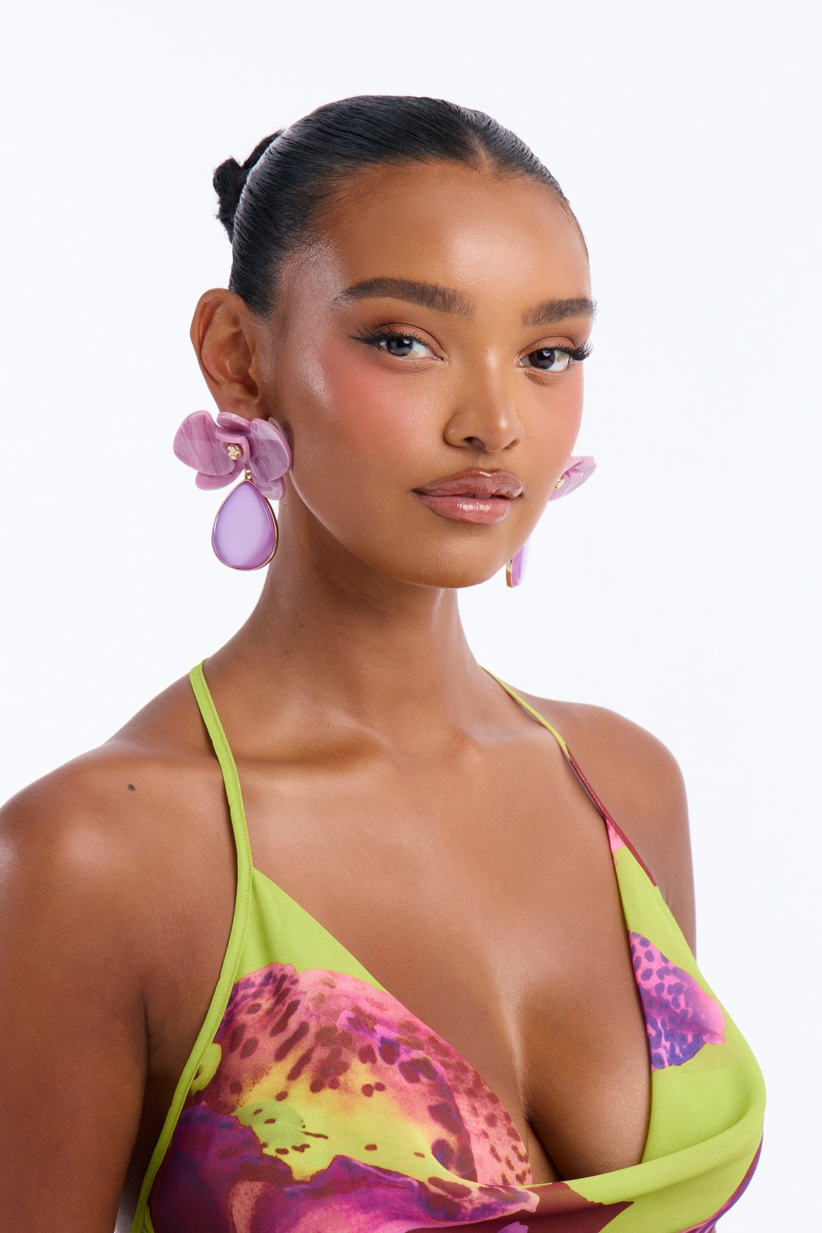 Sweetest Memories Drop Earrings - Purple — Roxo