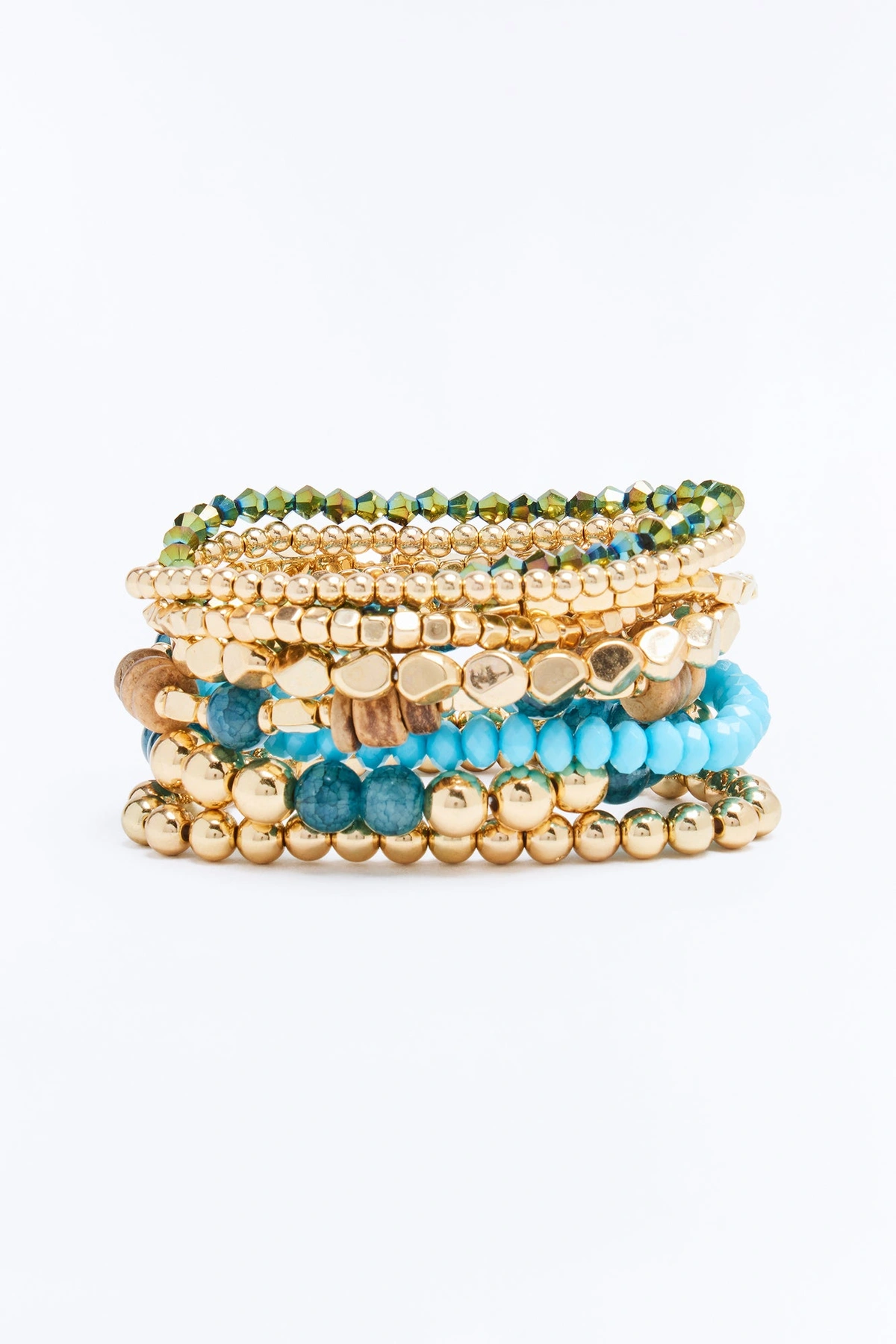 Moonlight 9 Piece Bracelet Set - Gold/Blue — Dourado/Azul
