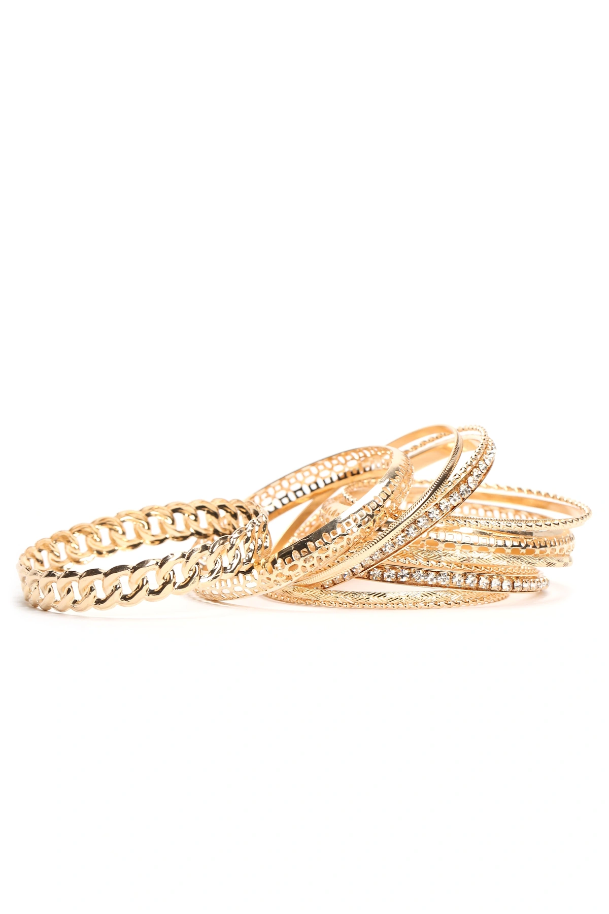The Whole Fam Bam Bangle Set - Gold — Dourado
