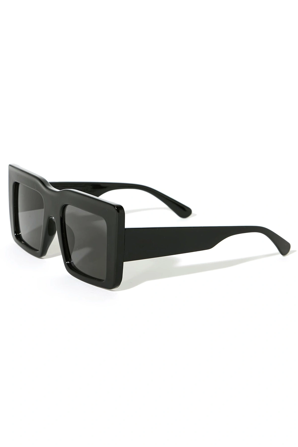 Chunky Flat Top Sunglasses - Black — Preto