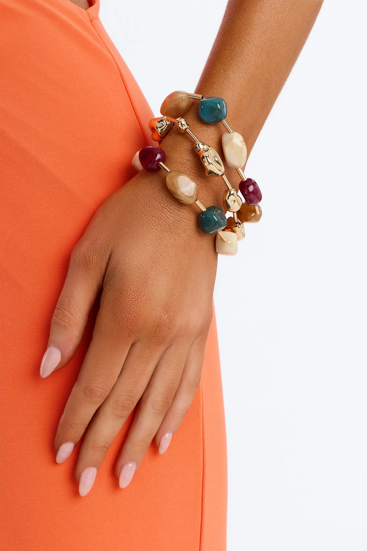 Island Reset 3 Piece Bracelet Set - Gold/Multi — Dourado/Multicolor