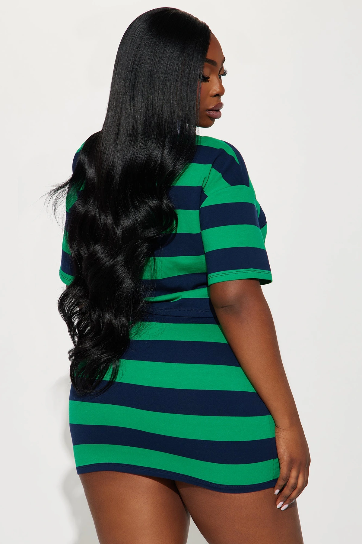 Lindsay Striped Polo Skirt Set - Hunter — Verde-escuro