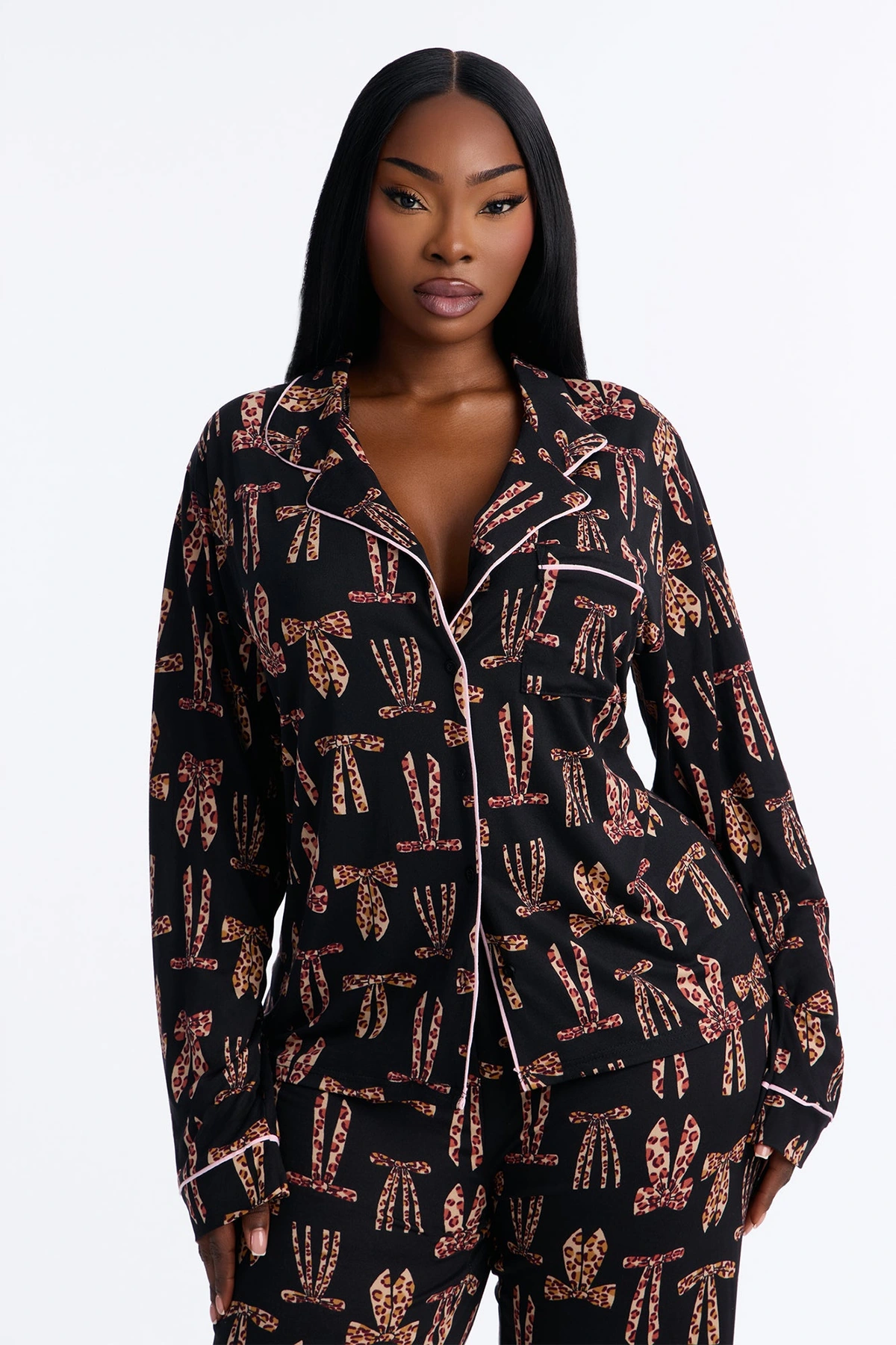Wild & Chic PJ Pant Set - Black/combo — Preto/combinação