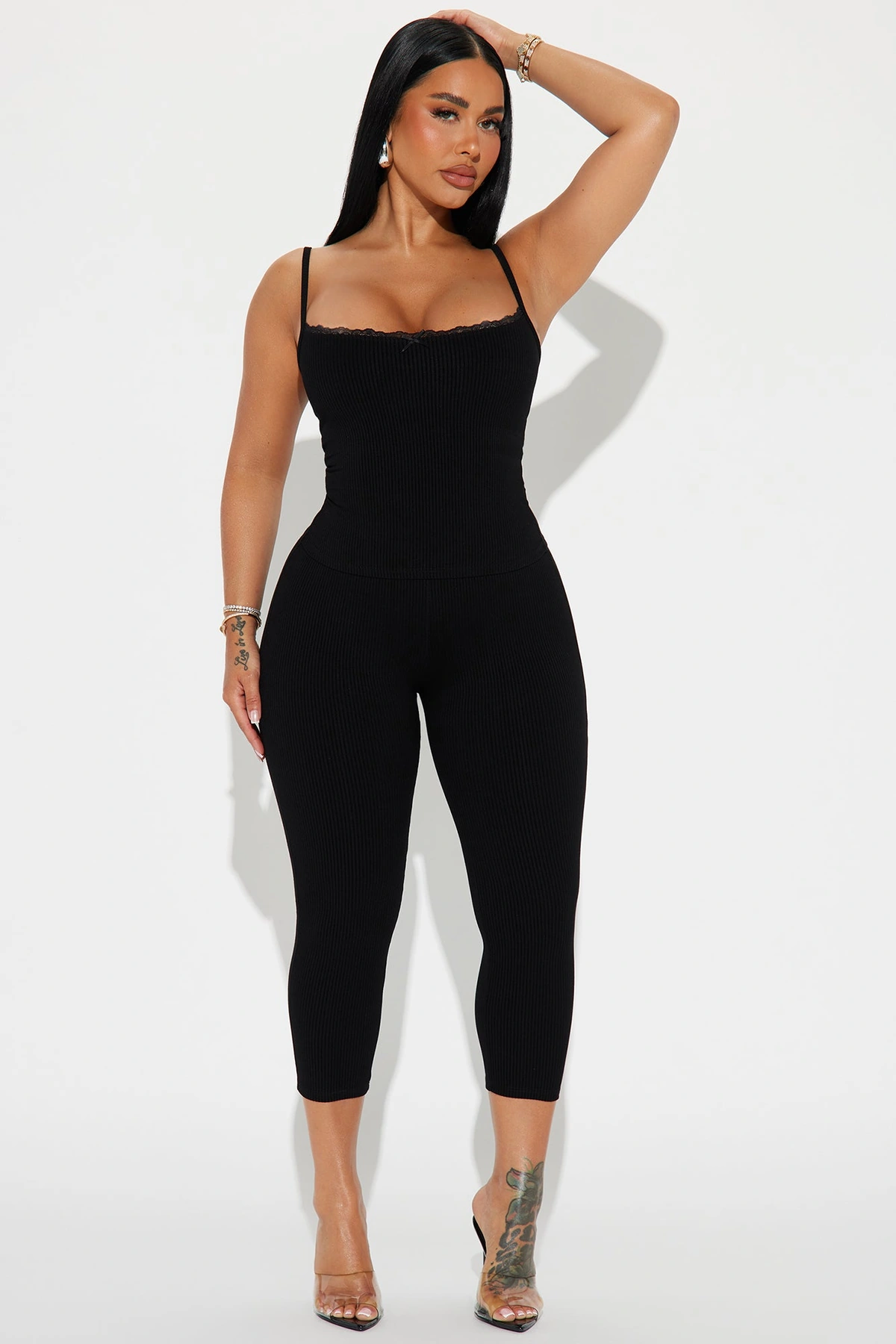 Stirling Snatched Capri Pant Set - Black — Preto