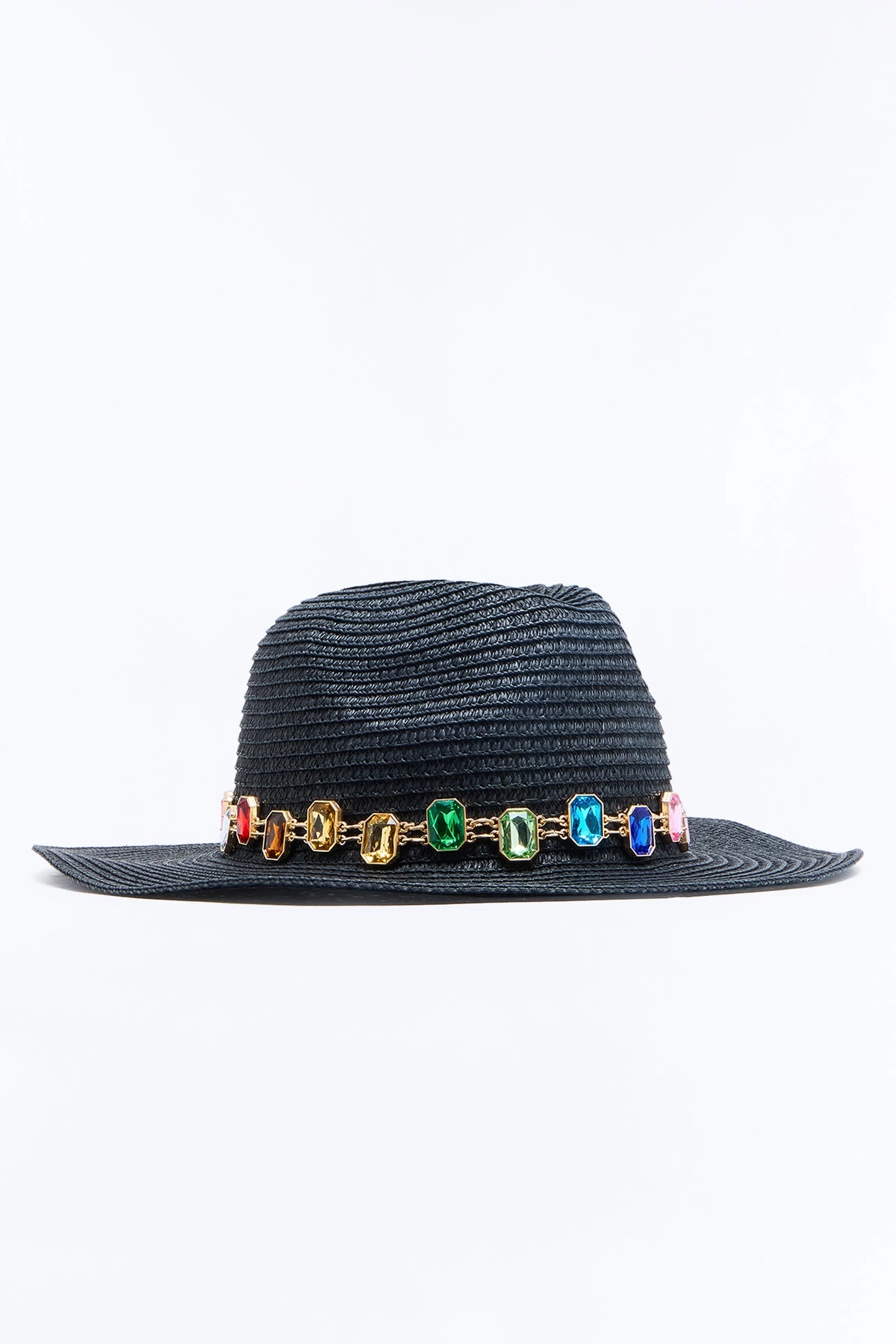 Beach Club Straw Sun Hat - Black/combo — Preto/combinação
