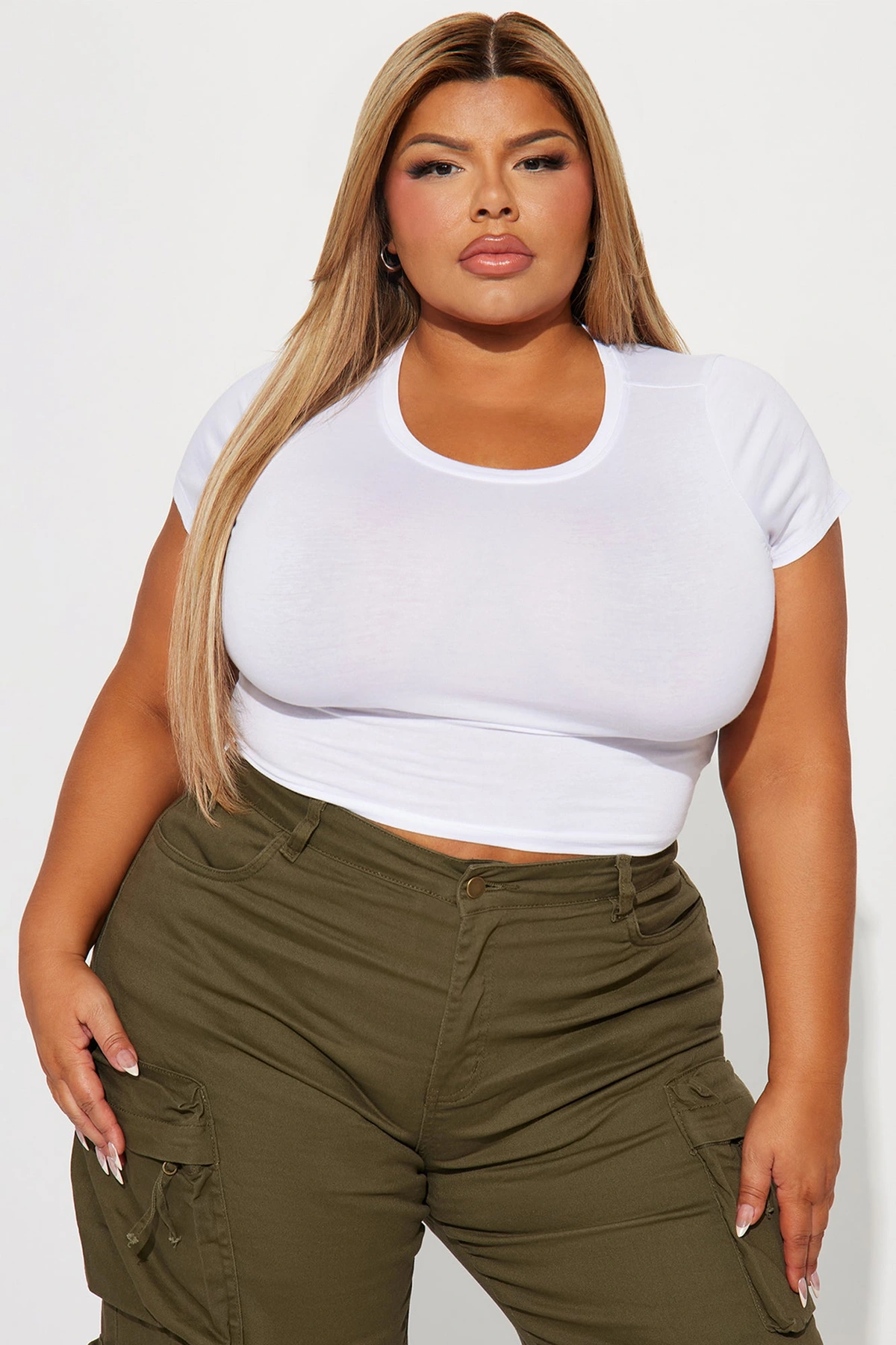 Judia Crew Neck Top - White — Branco