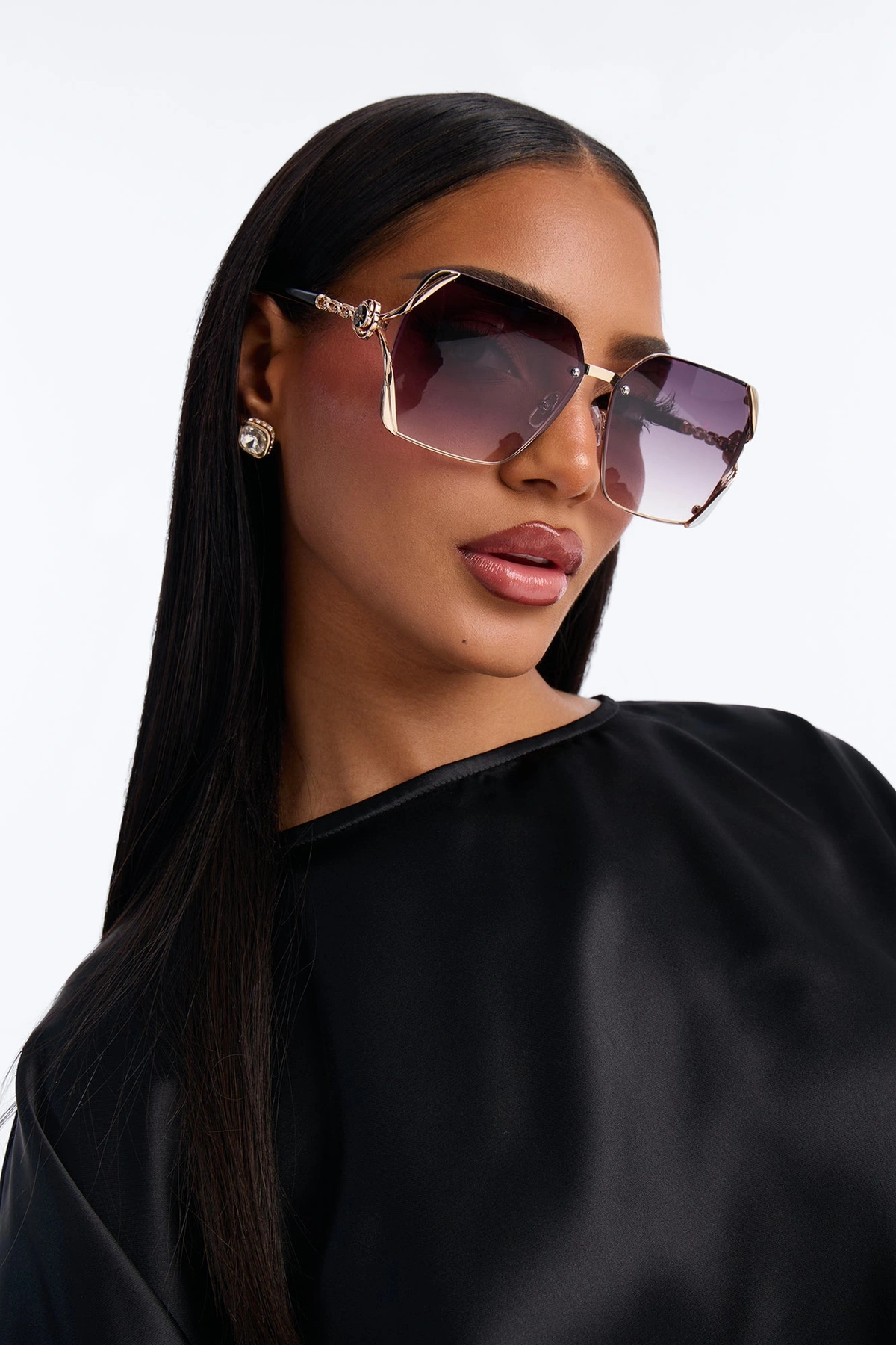 Rosalie Sunglasses - Black/Gold — Preto/Dourado