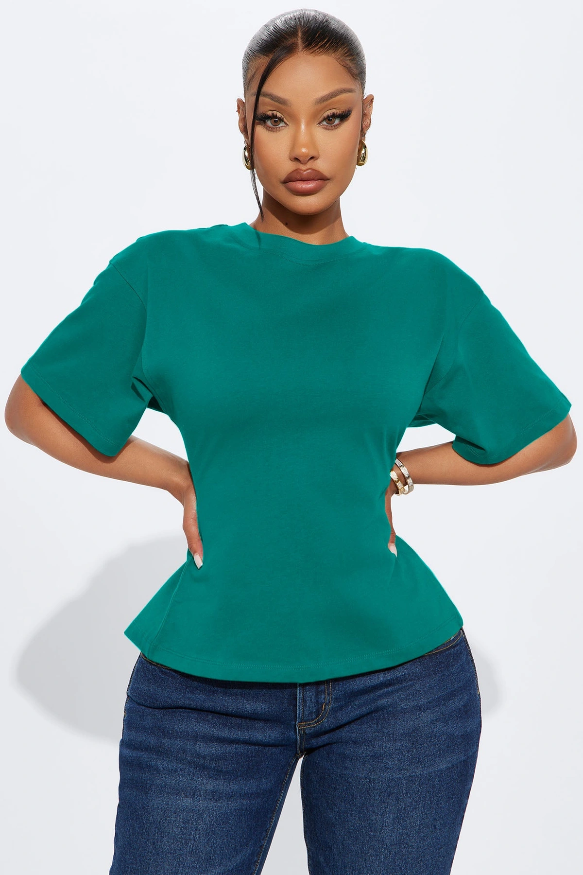 Jayden Fitted T-Shirt - Teal — Verde-petróleo