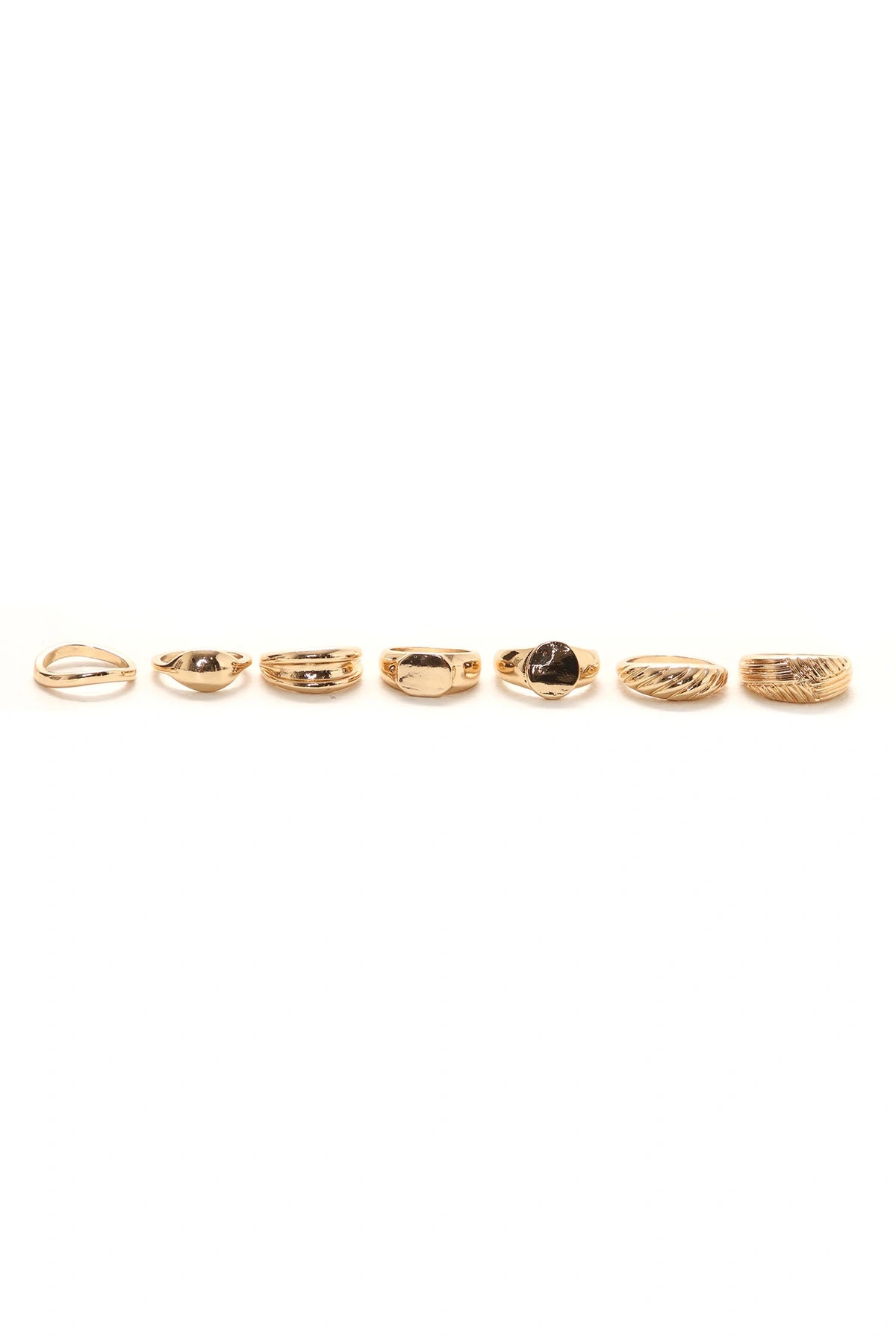 Croissant Multi Ring Set - Gold — Dourado