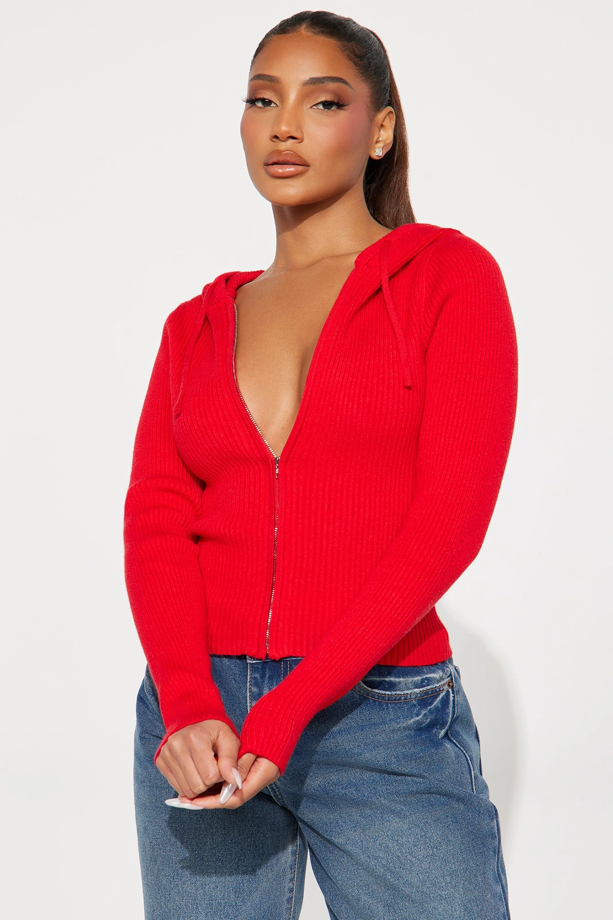 The Cutest Ribbed Sweater - Red — Vermelho