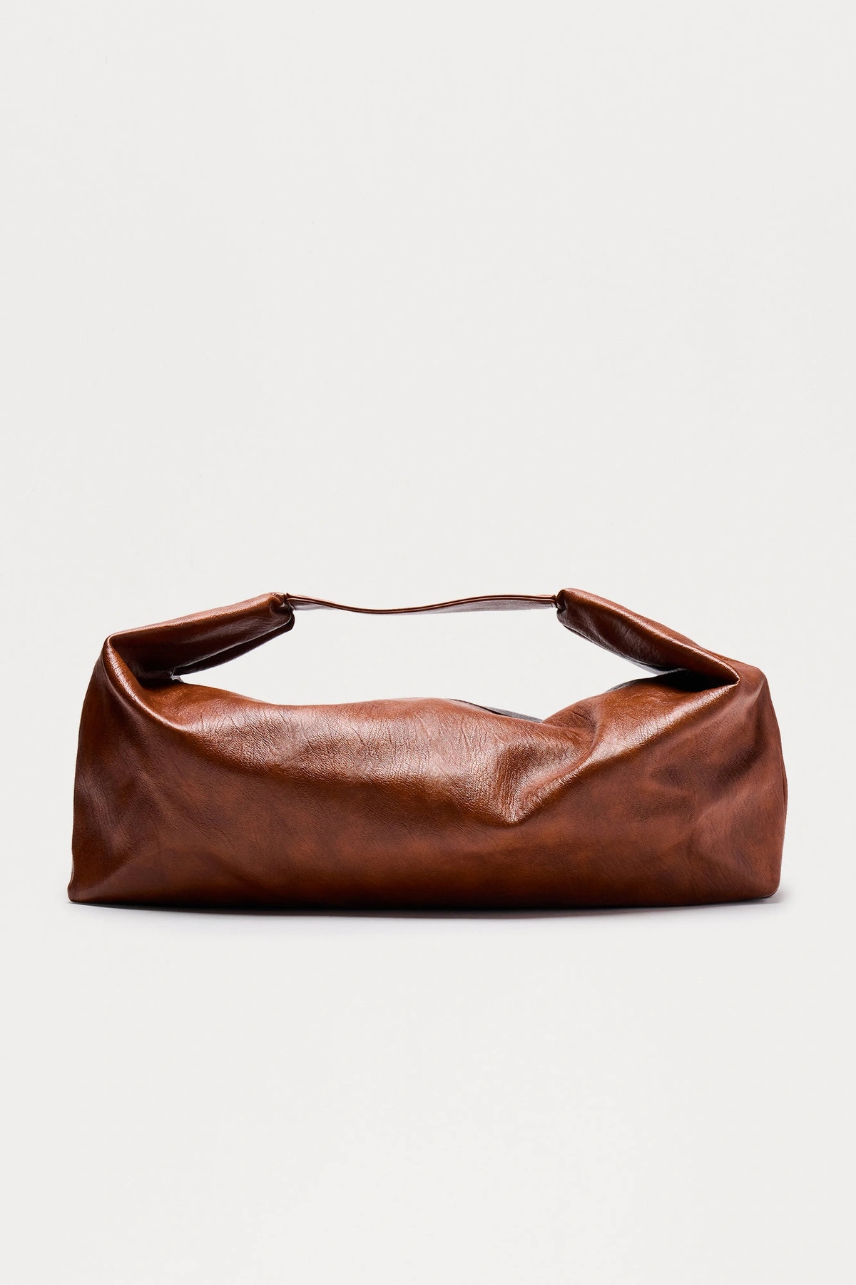 Second Guessing Distressed Faux Leather Shoulder Bag - Cognac — Cognac