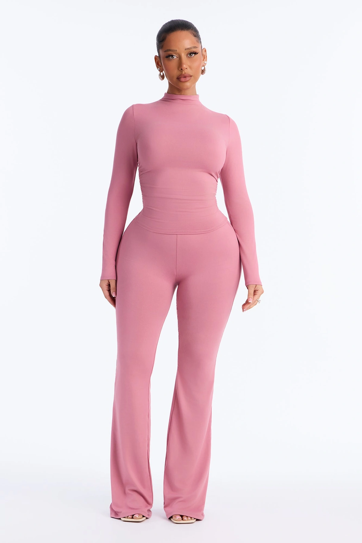 Lielle Mock Neck Pant Set - Mauve — Malva